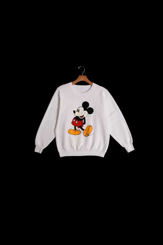 Vintage White Sweatshirt - Mickey Mouse Print