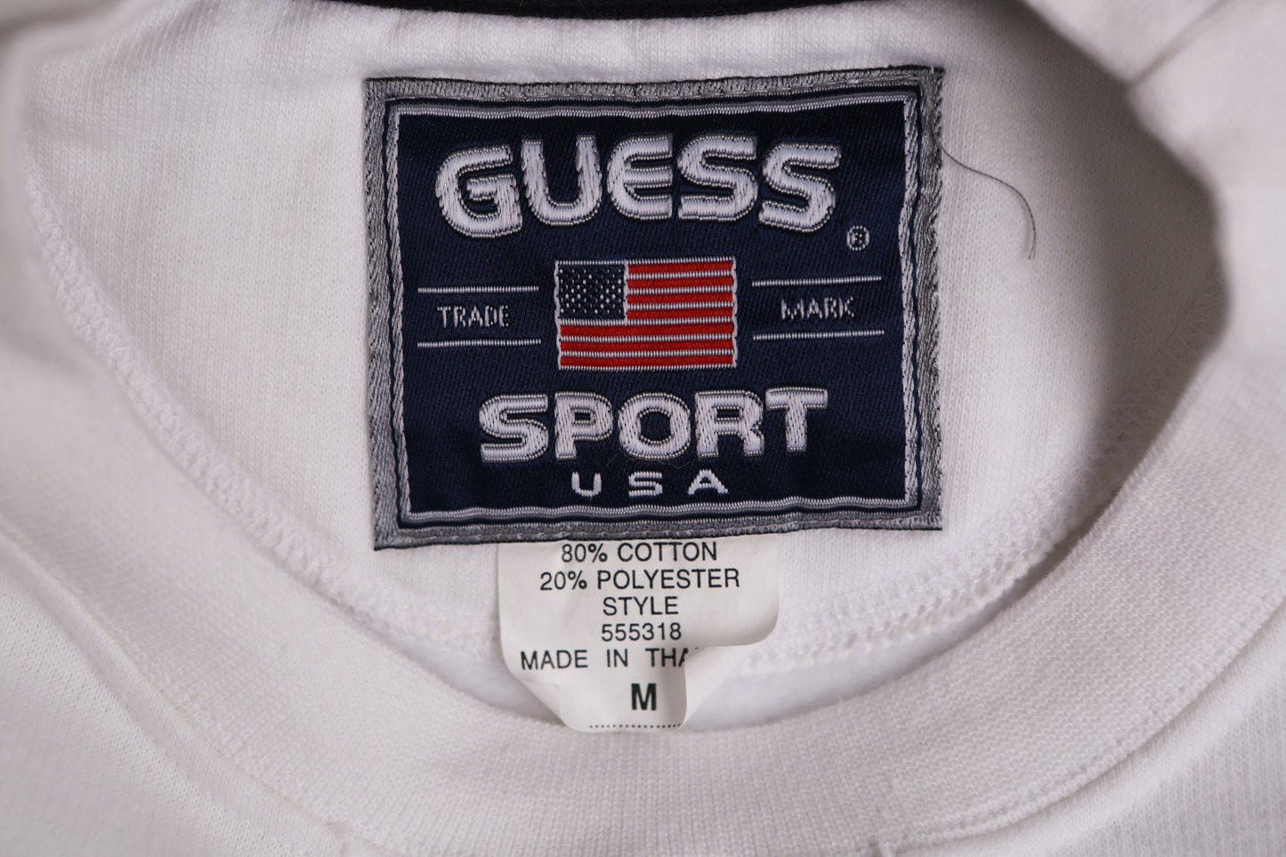 Guess Sport Embroidered White Sweatshirt - 90's - Y2K