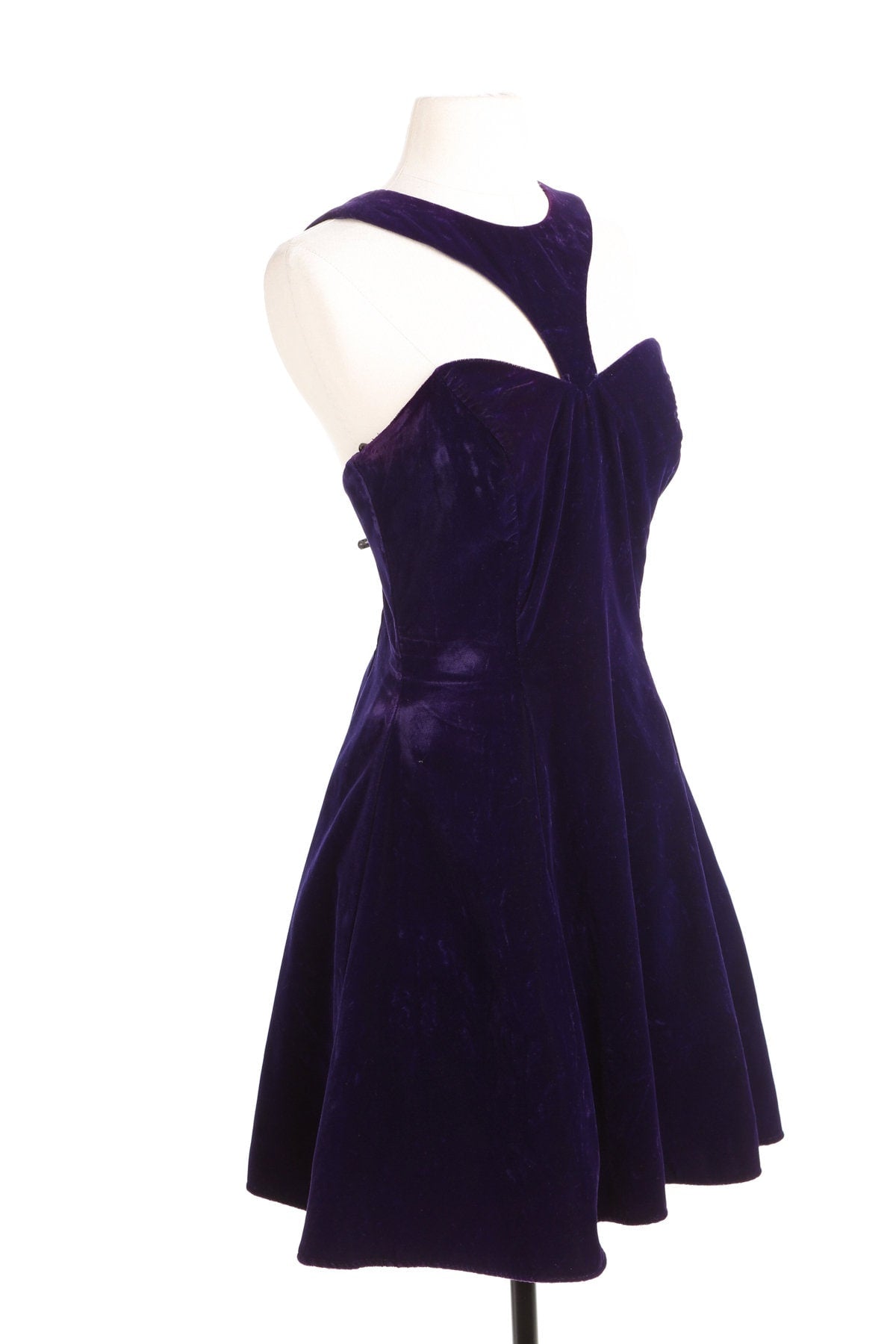 Vintage Purple Velvet Evening Dress - Era 80's - 90's