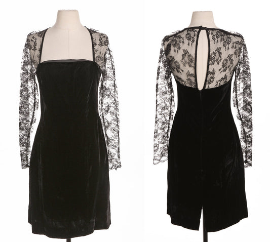 Vintage Women Black Evening Dress - Era 90's - 80's