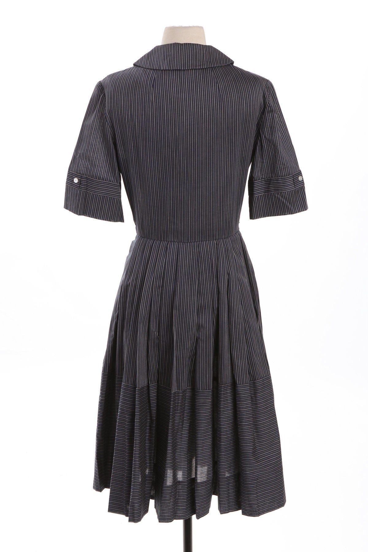 Vintage Rockabilly Black Striped Casual Dress
