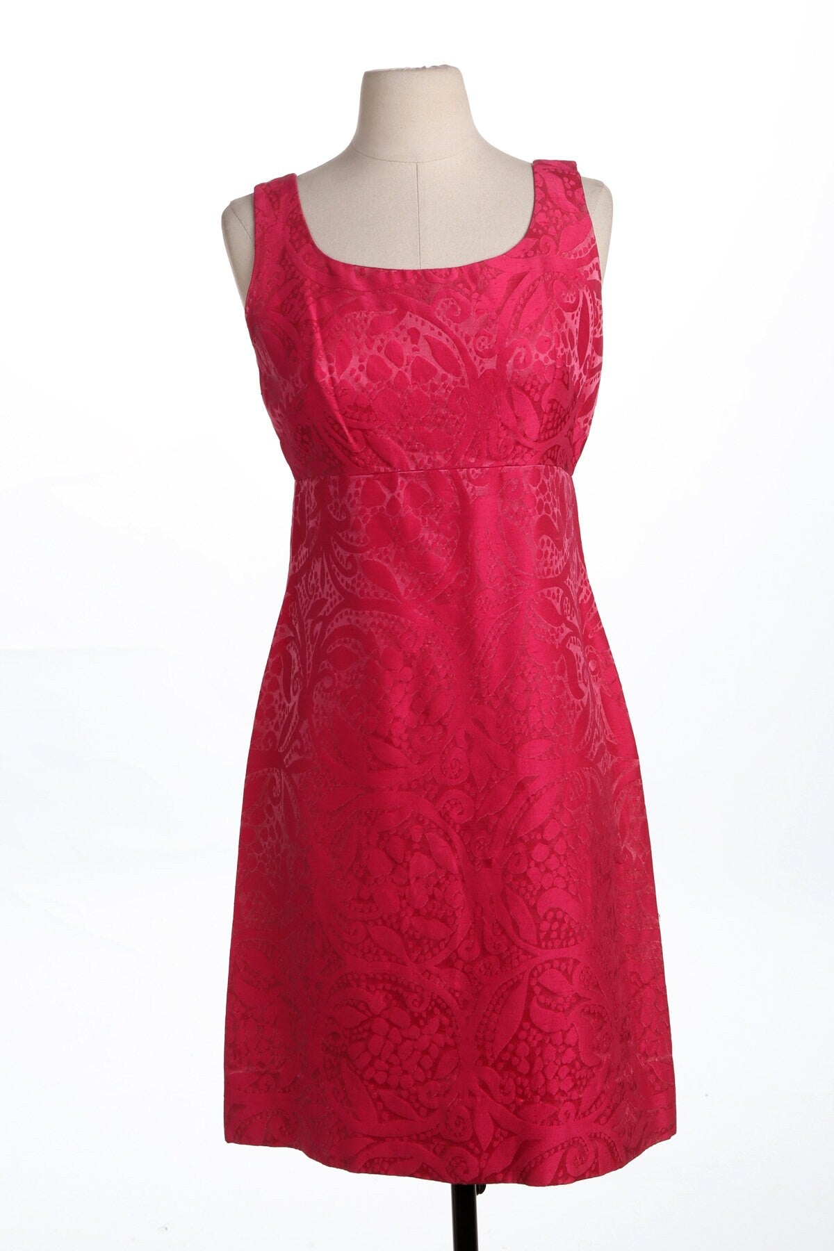 Vintage Evening Pink Floral Brocade Dress - Era 50's - 60's