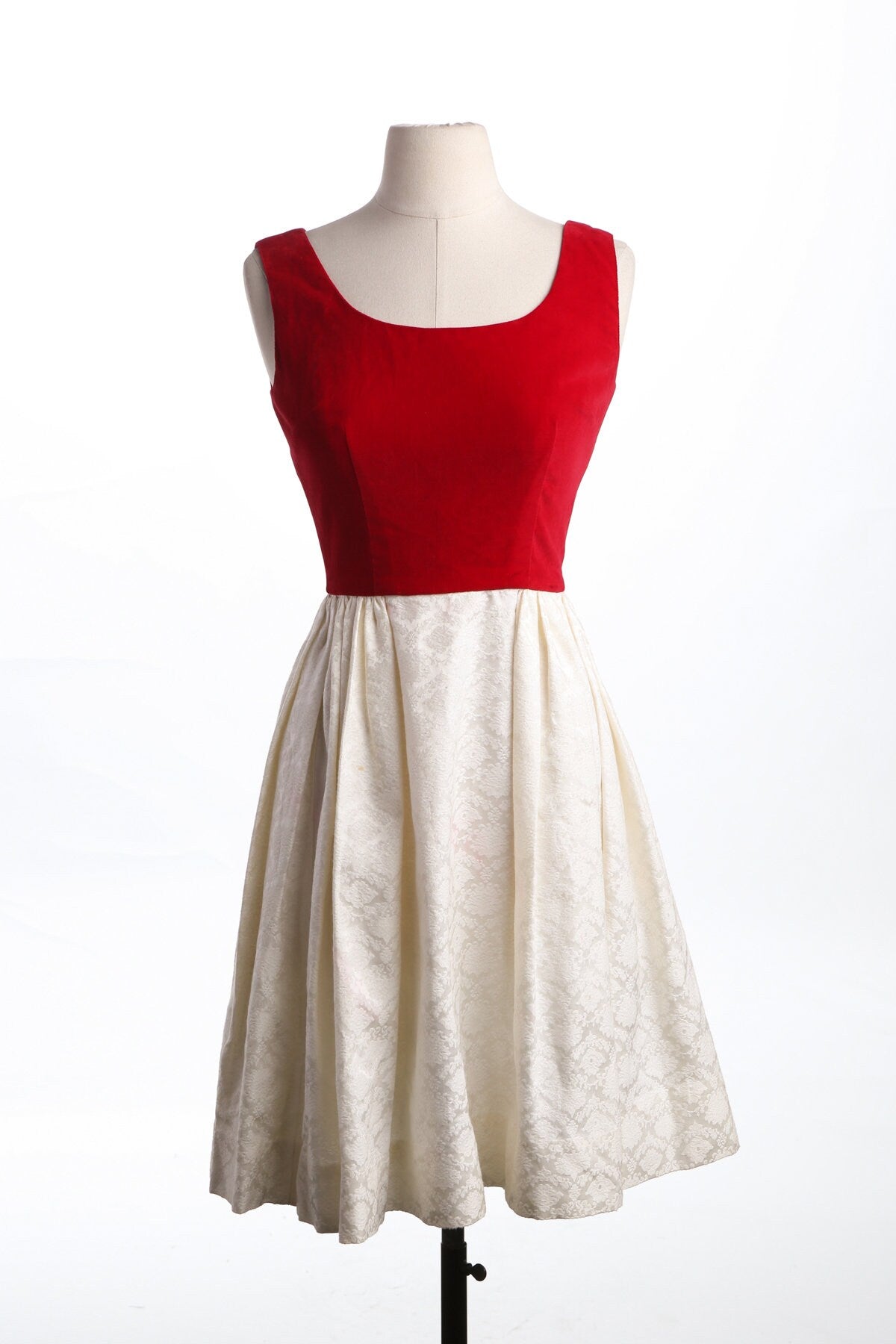 Vintage Casual Red and White Dress - Era 50's - 60's