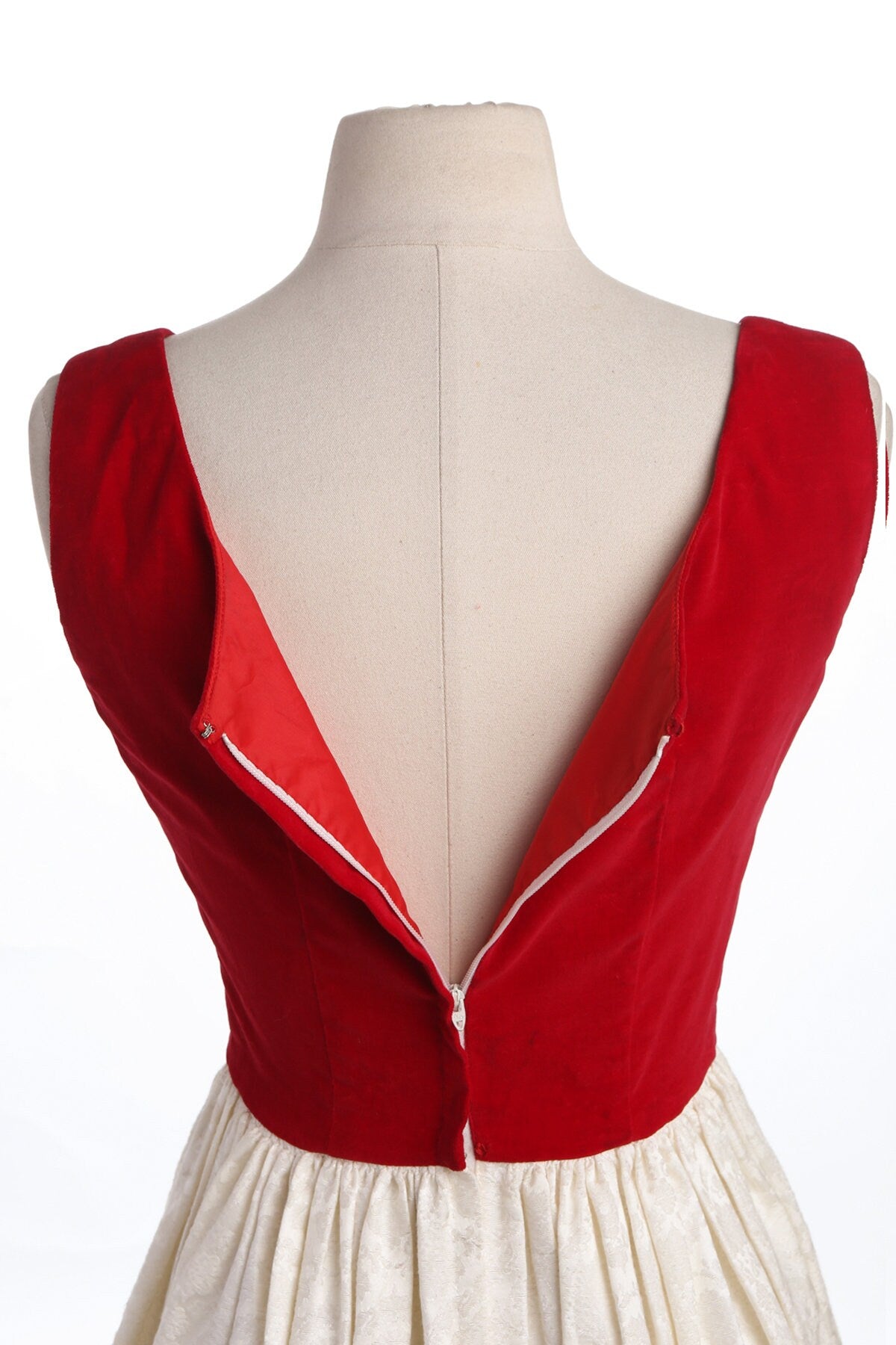 Vintage Casual Red and White Dress - Era 50's - 60's