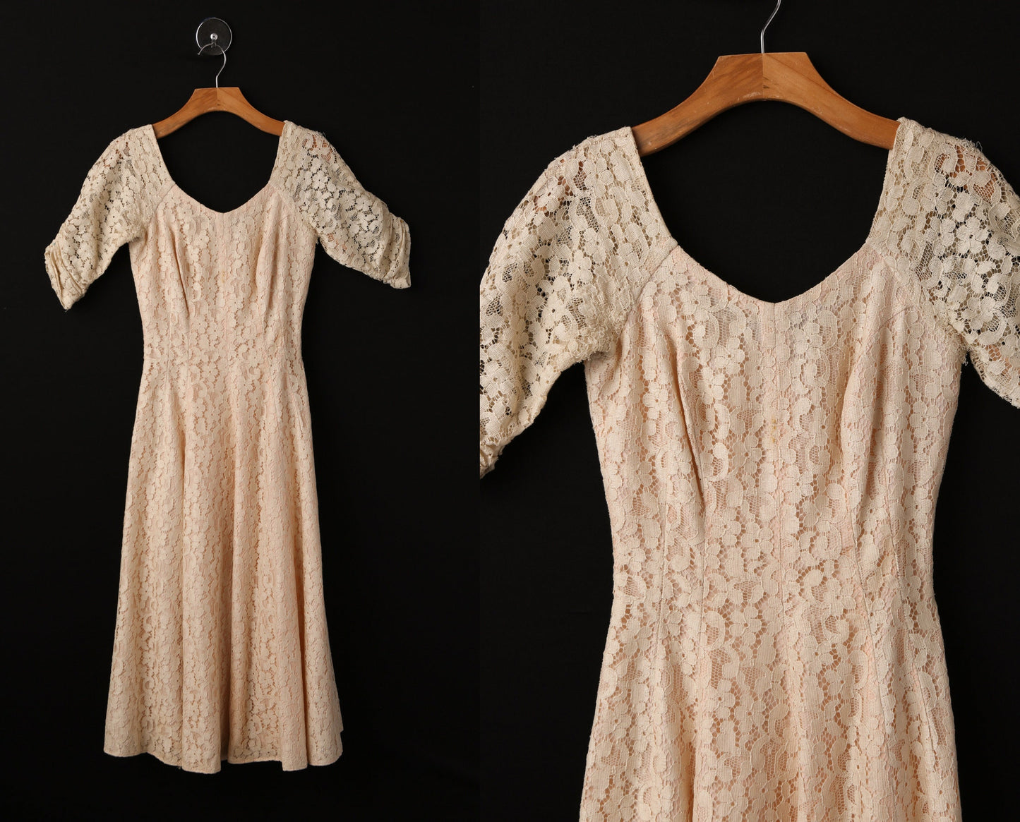 Vintage Casual Lace Dress - Era 50's - 60's