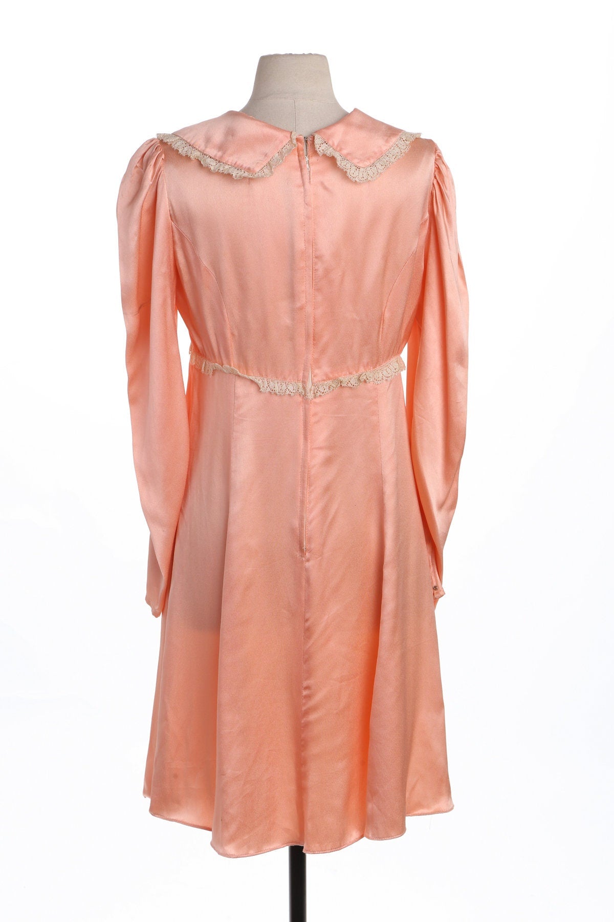 Vintage Pink Satin Casual Dress - Era 60's - 70's