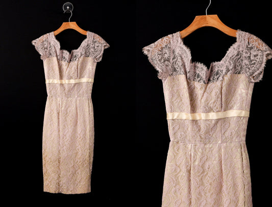 Vintage Women Evening Lace Dress - Era 50's to 60's