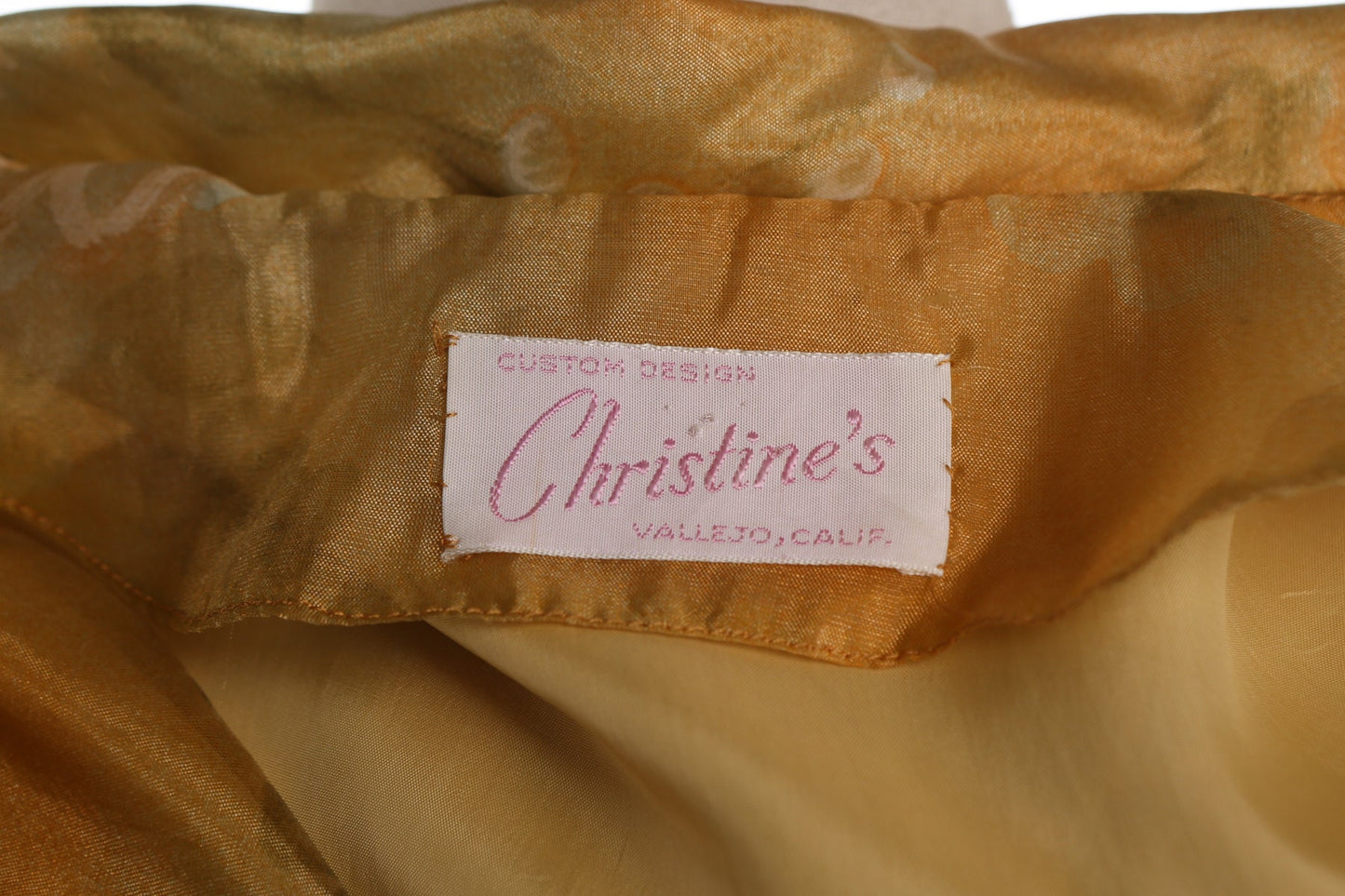 70's Floral Print Sheer Yellow Casual Dress