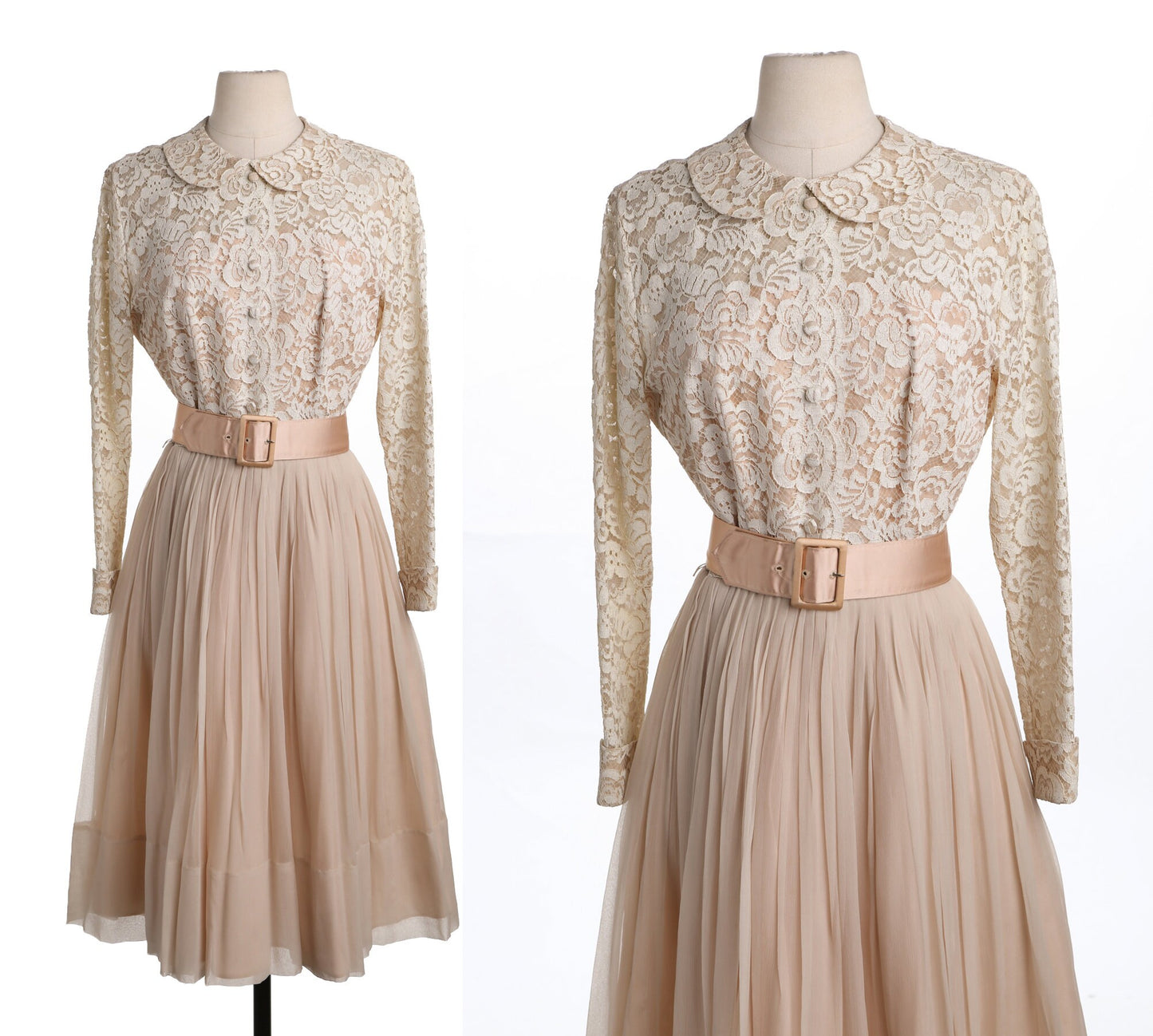 Vintage Women 50's Casual Lace Dress