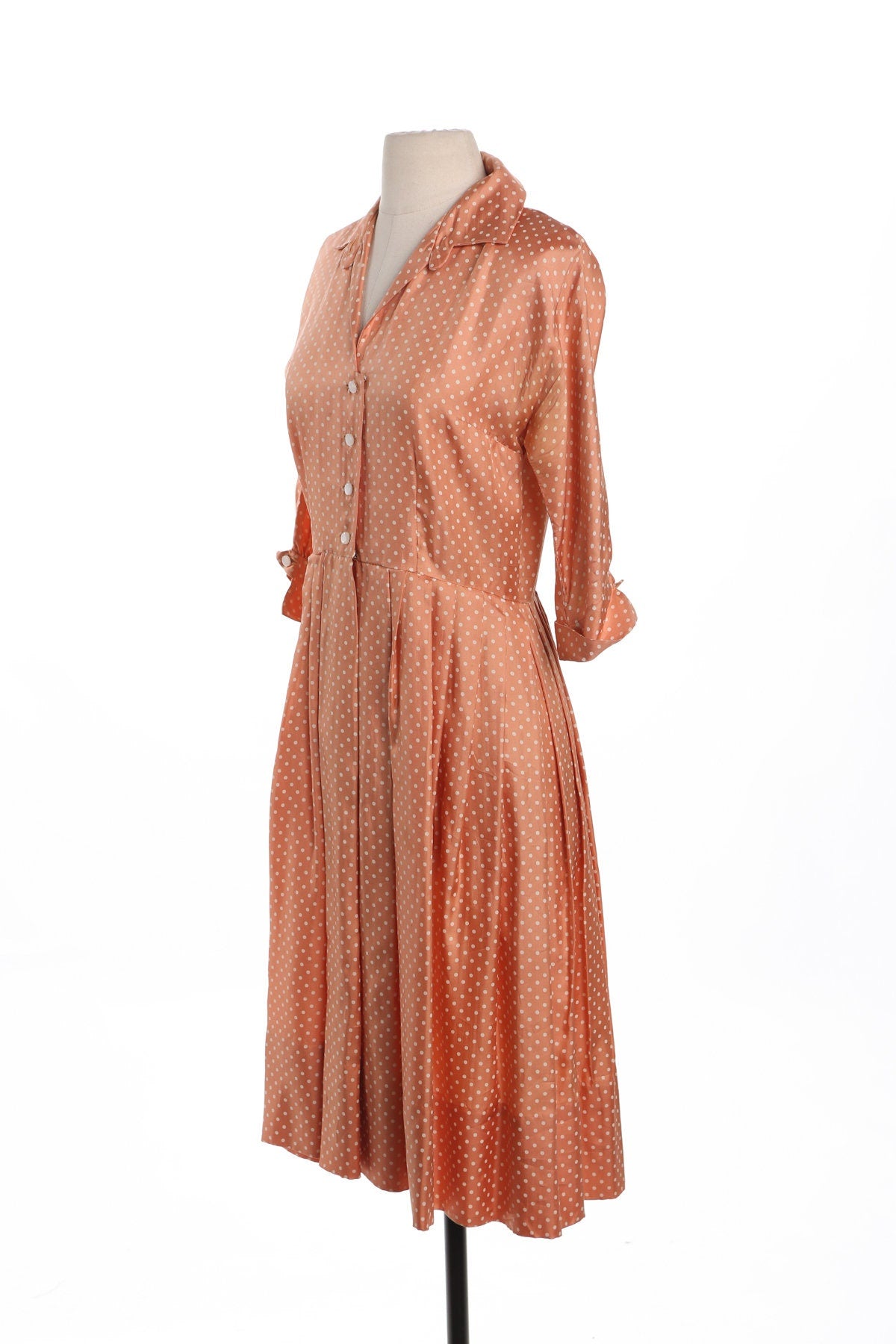 Vintage 40's White Polka Dot Casual Dress