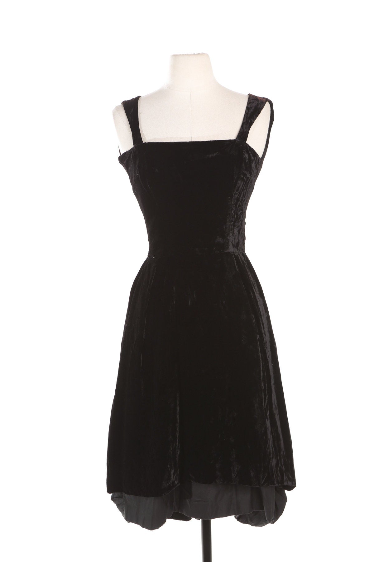 Vintage Black Evening Velvet Dress by Maison Madelaine - Era 50's - 60's