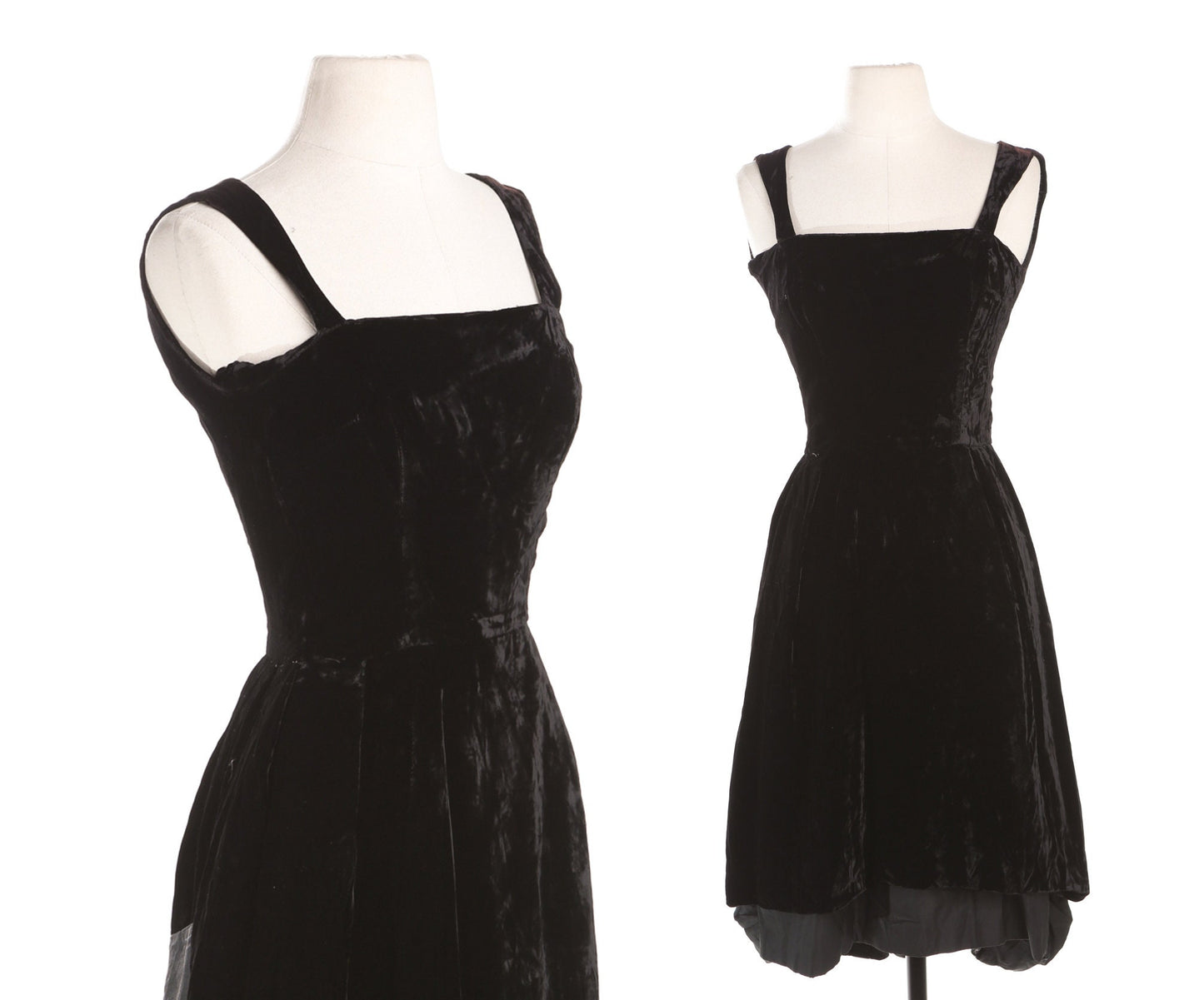 Vintage Black Evening Velvet Dress by Maison Madelaine - Era 50's - 60's