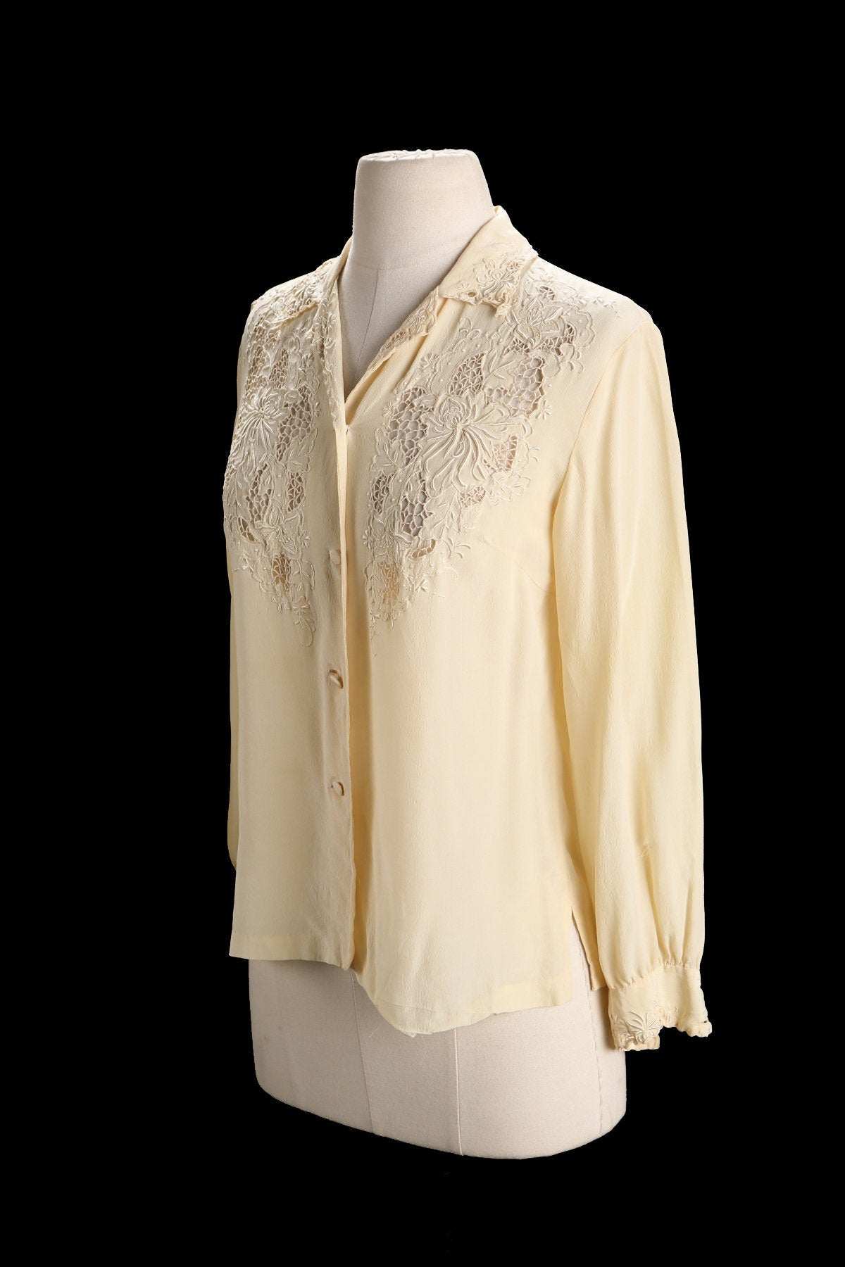 Vintage Hand Embroidered Silk Top - Made in Shanghai, China