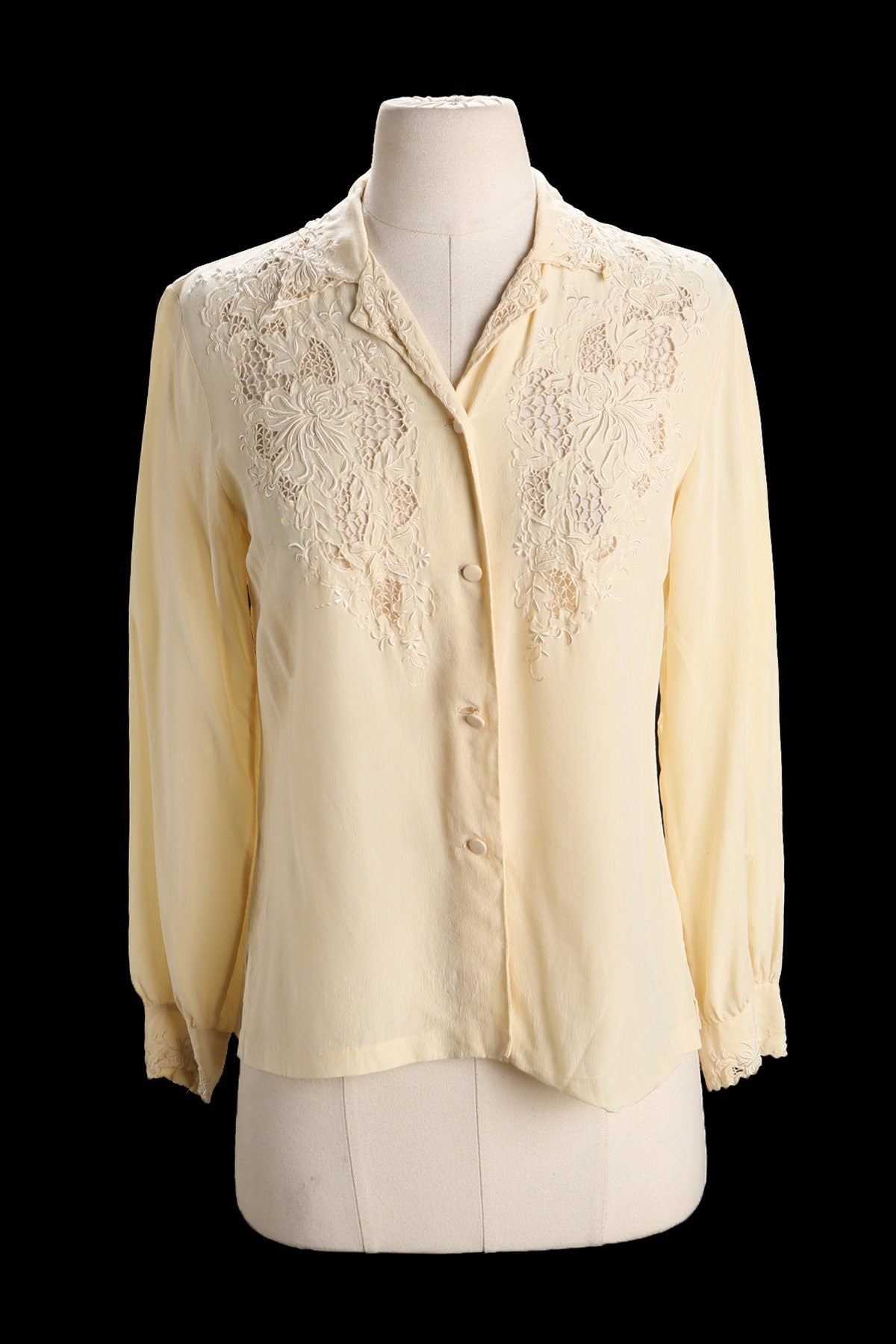 Vintage Hand Embroidered Silk Top - Made in Shanghai, China