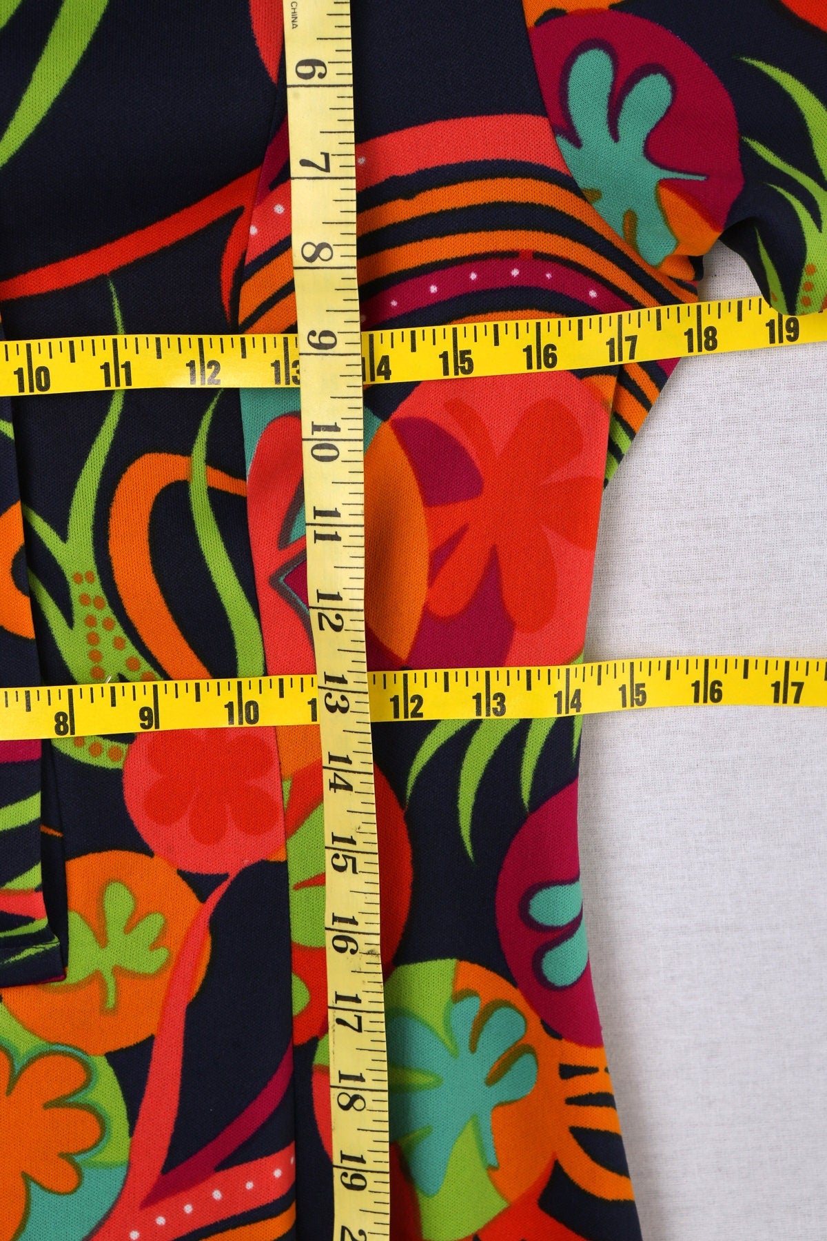 70's Women Floral Print Blue Mod Slip Dress