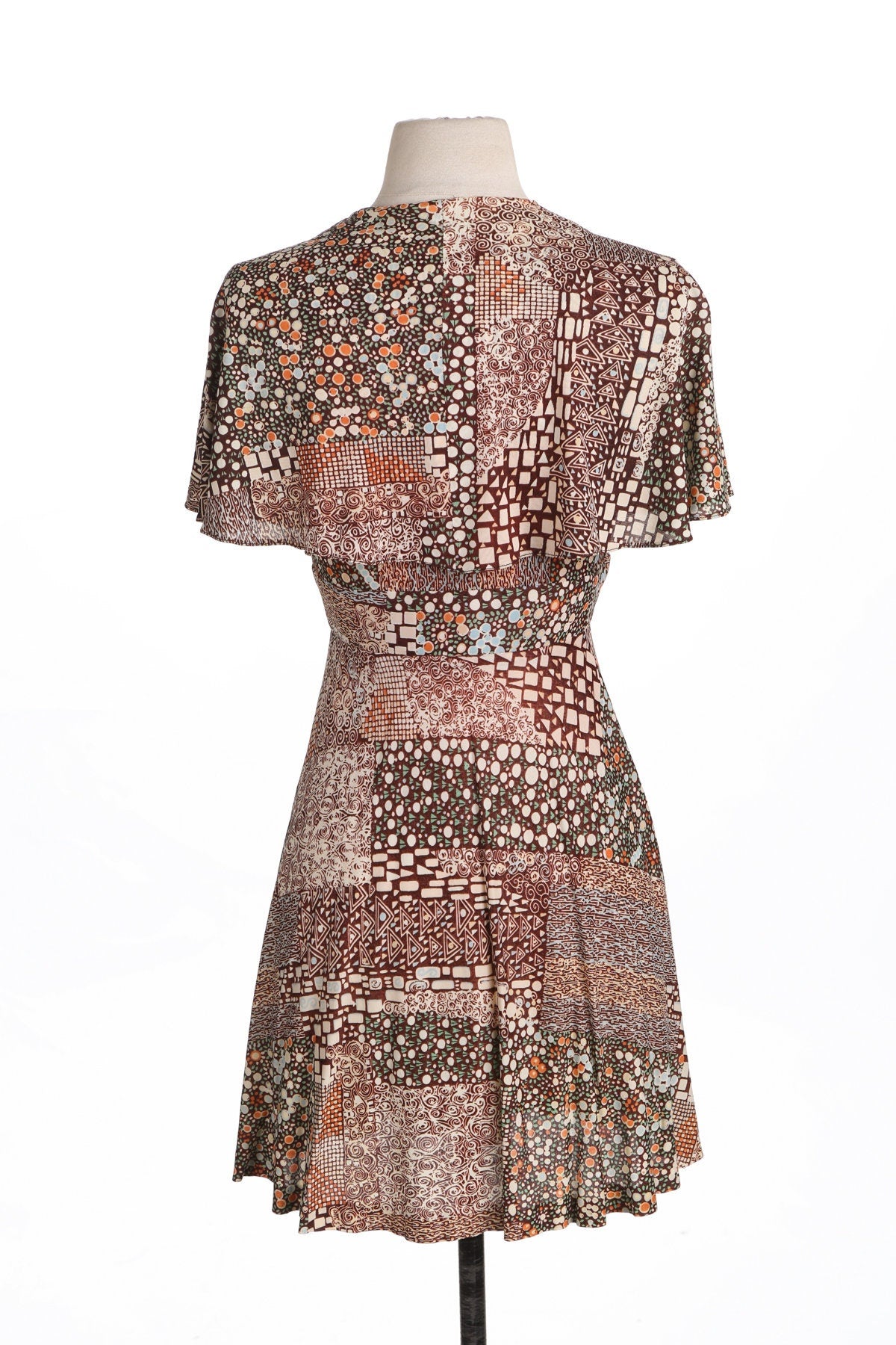 70's Women Wrap Poly Summer Dress