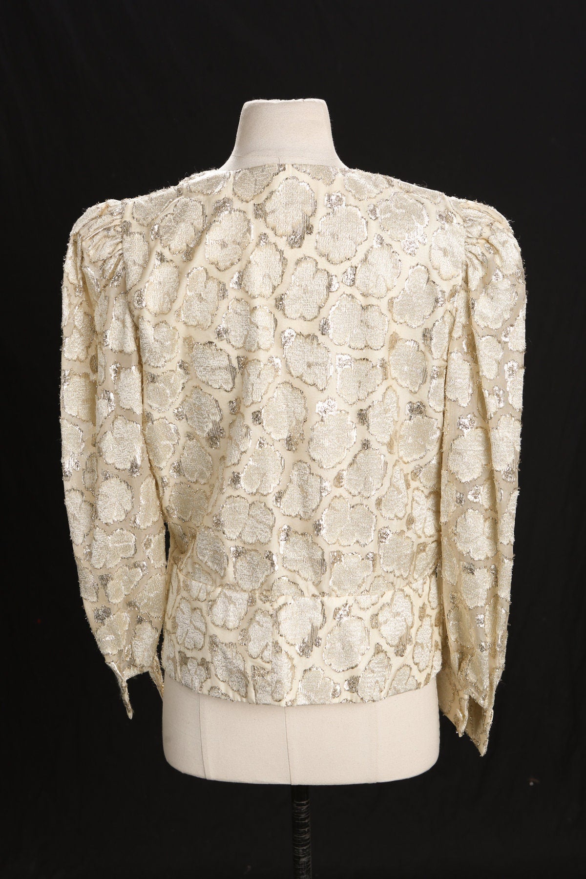 Vintage Women Floral Patter Metallic Casual Blouse - Era 80's - 90's