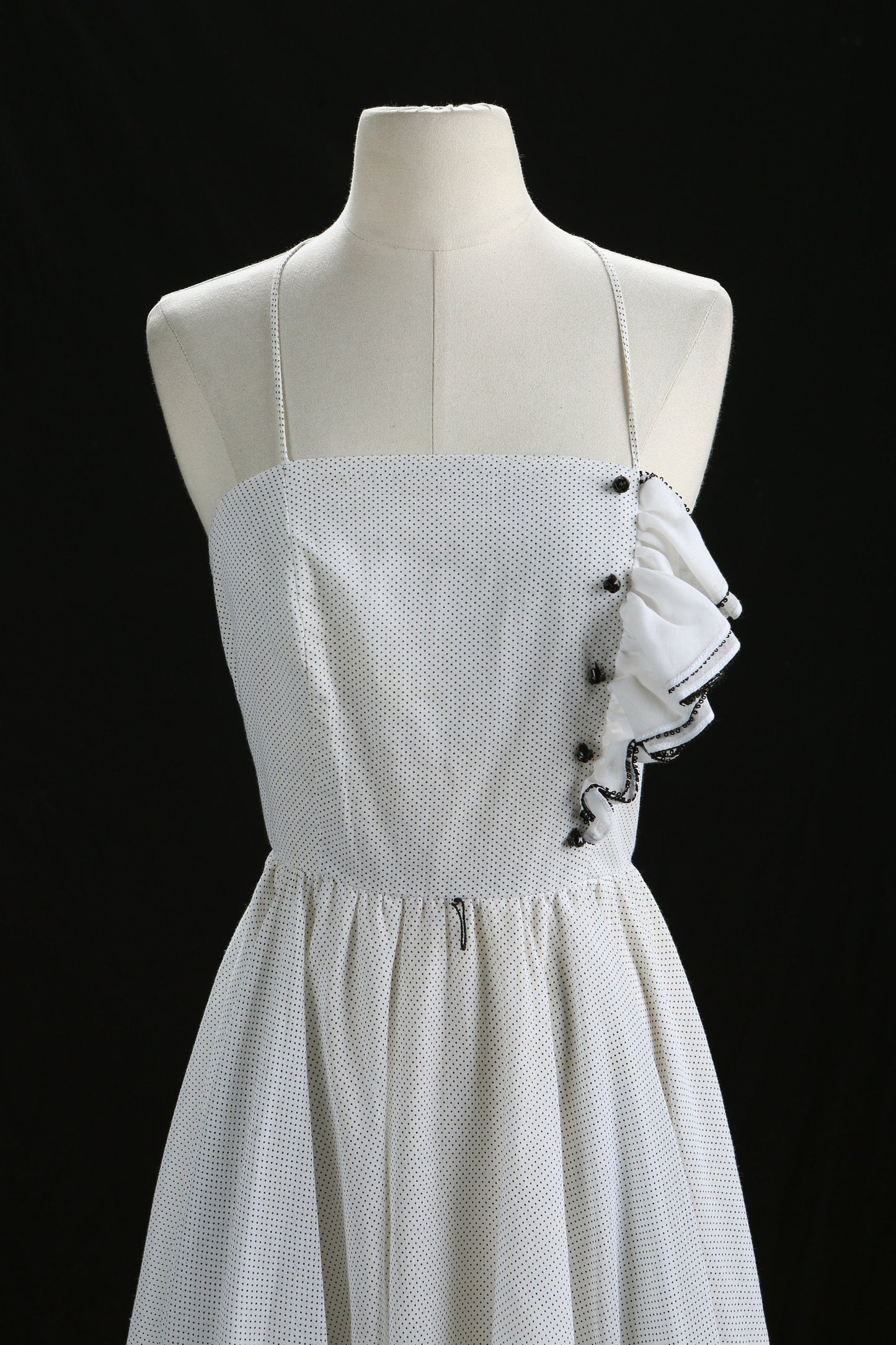 Polkadot White Summer Dress - Era 70's - 80's