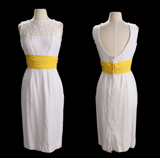 50's Women White Summer Dress