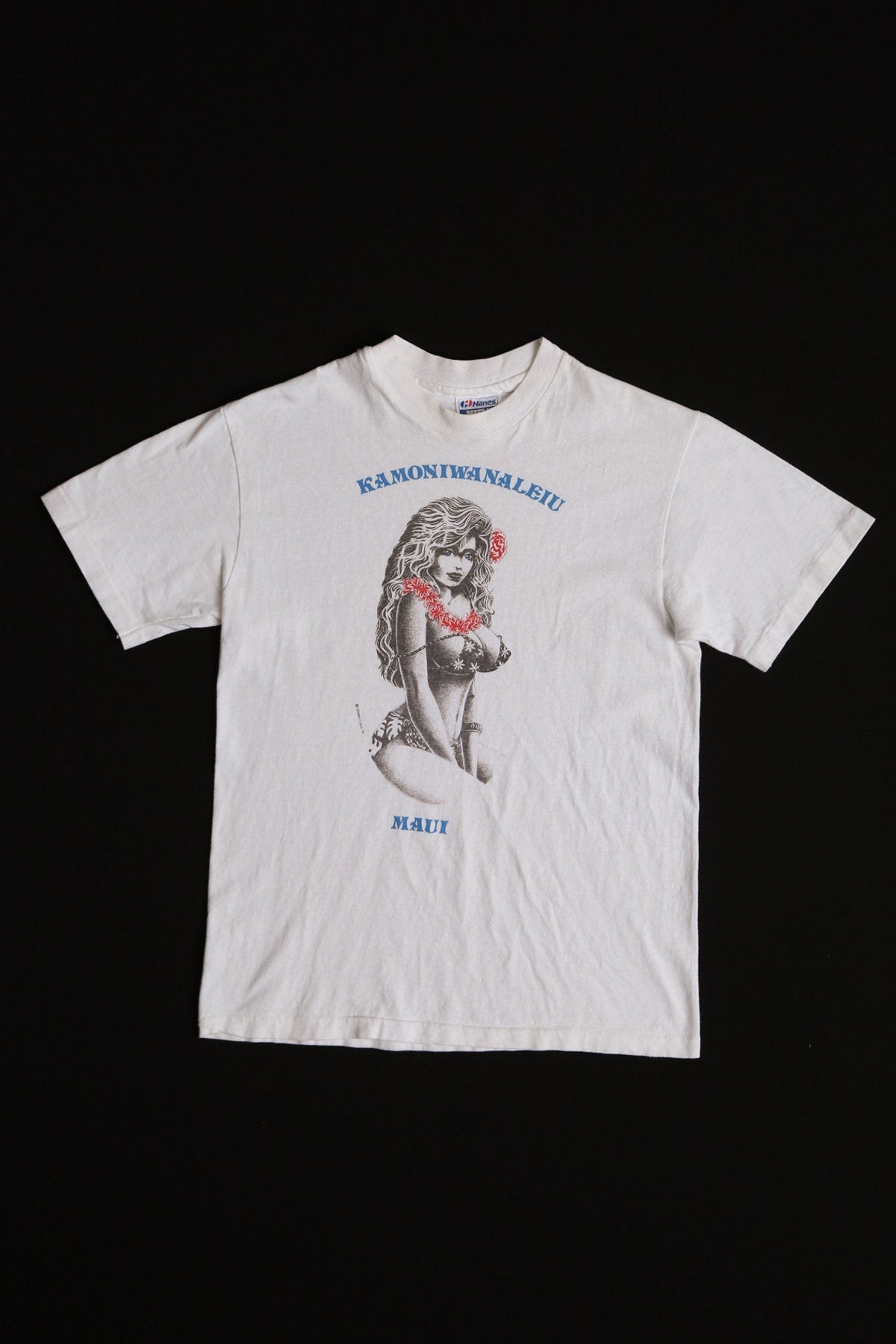 Vintage Maui Girl Graphic T-shirt - Kamoniwanaleiu - Hawaii