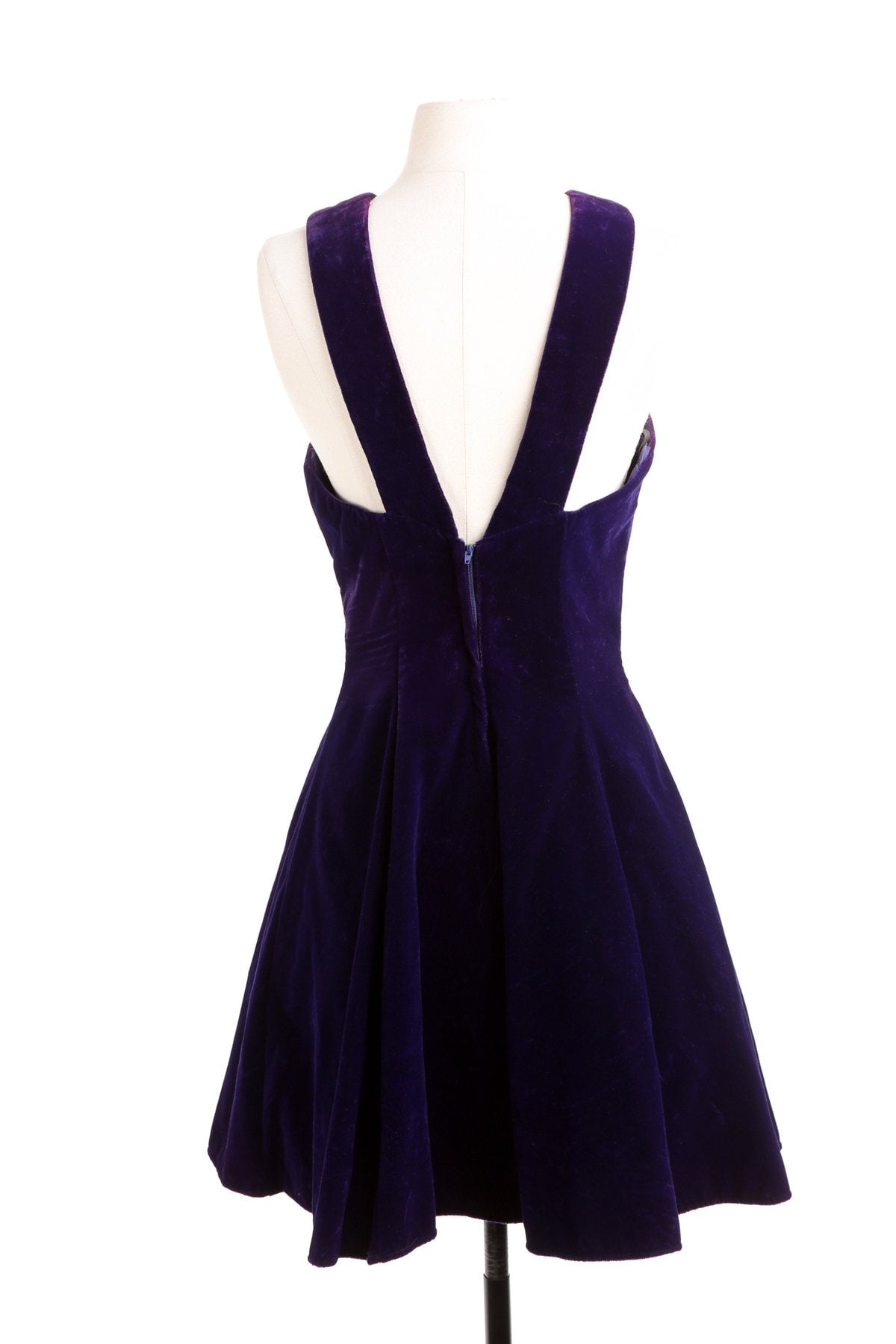 Vintage Purple Velvet Evening Dress - Era 80's - 90's
