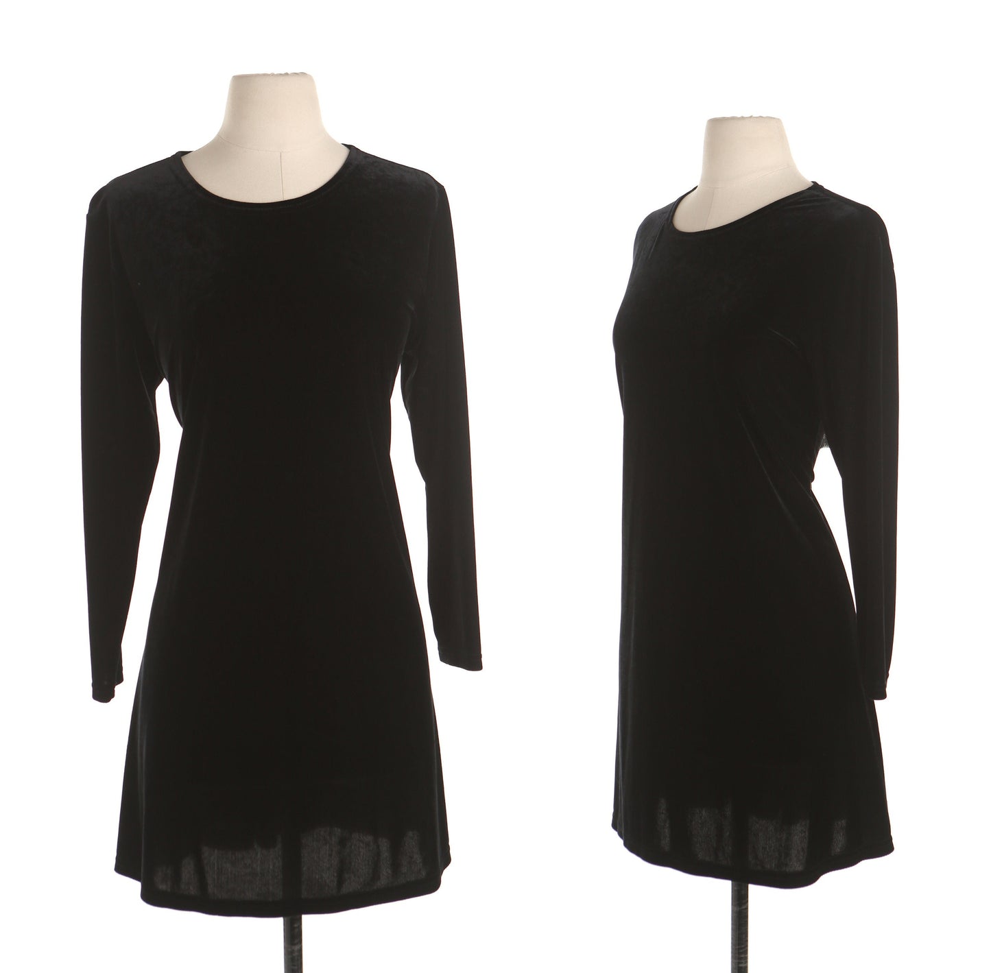 Vintage black velvet 90's y2k dress women evening casual jacqueline ferrar petite 10p