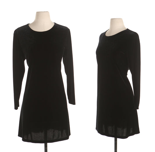 Vintage black velvet 90's y2k dress women evening casual jacqueline ferrar petite 10p
