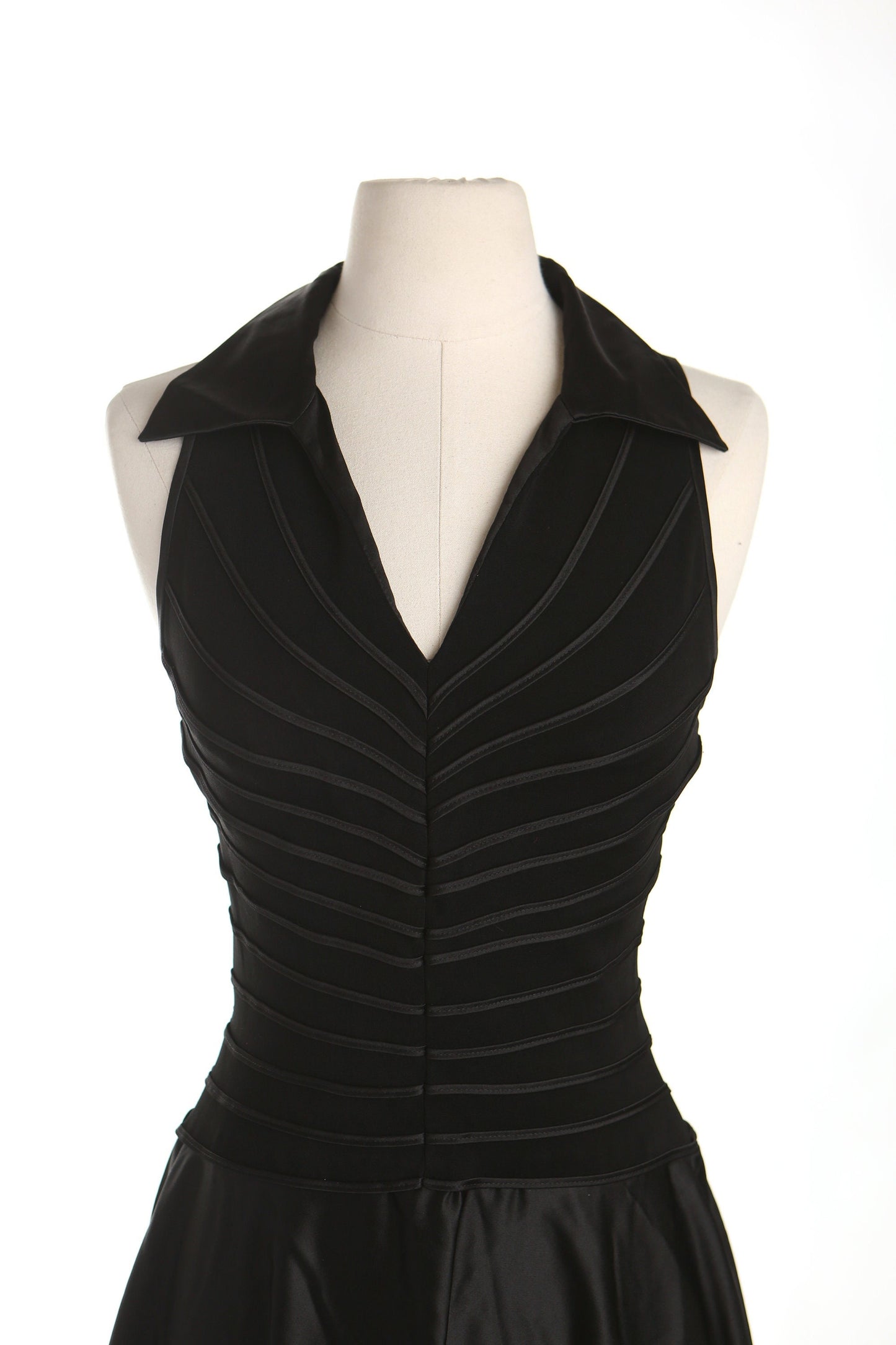 90's casual formal dress black halter tadashi