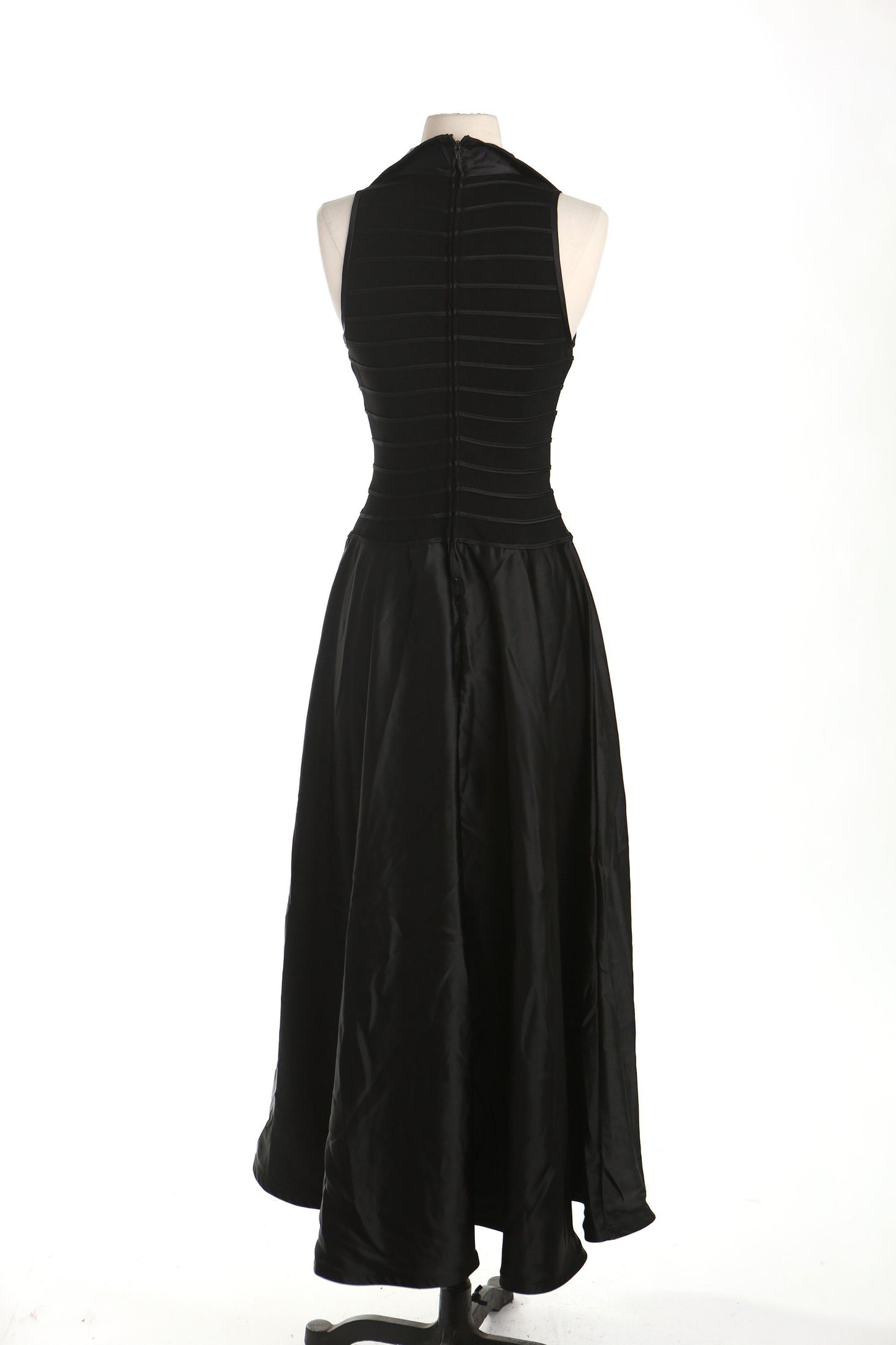 90's casual formal dress black halter tadashi