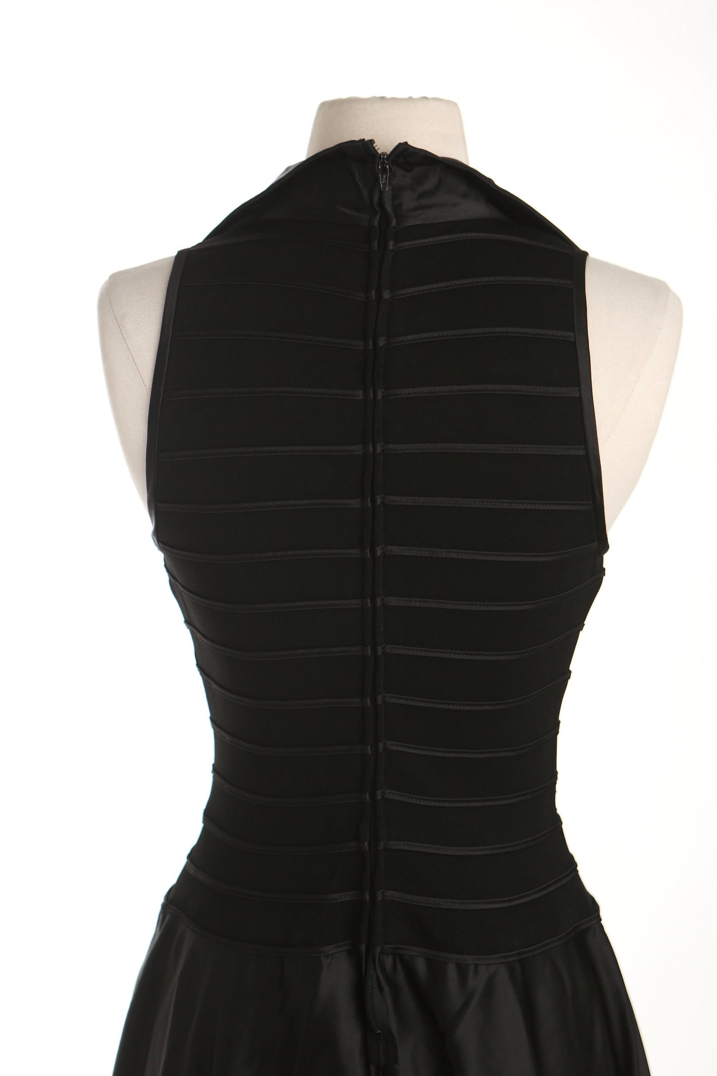 90's casual formal dress black halter tadashi