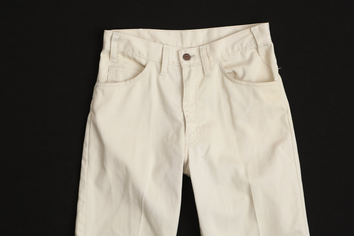 Men 70's white levi's casual poly pants trouser disco studio 54