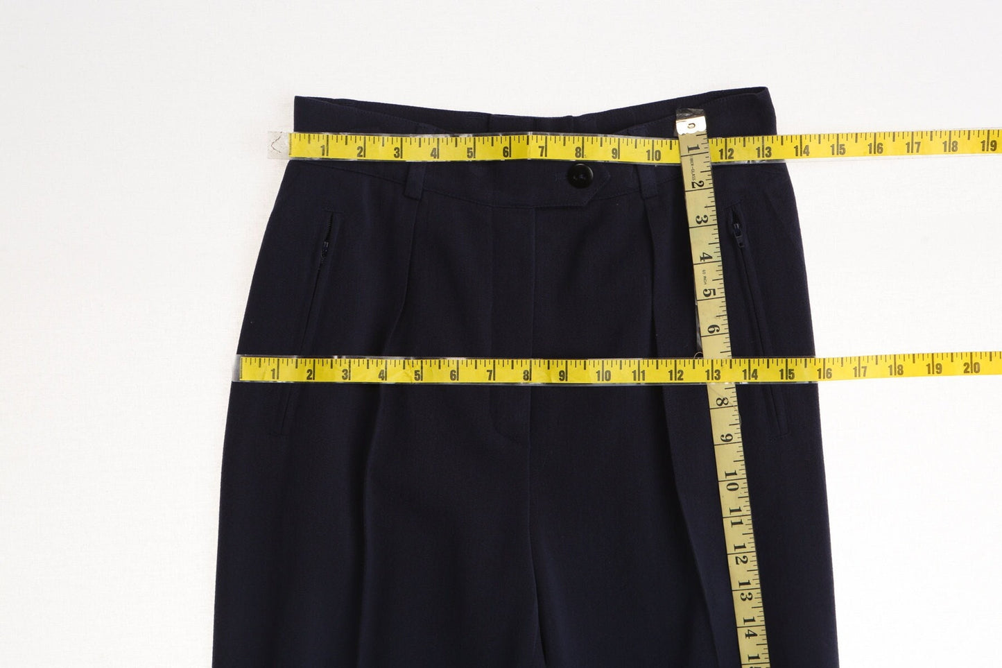 Escada women blue casual pants high waist made in germany y2k formal