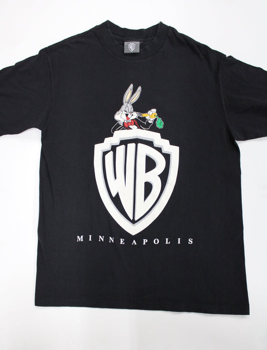 Warner brothers minneapolis vintage 90's t-shirt black bugs bunny wb 1991 made in usa