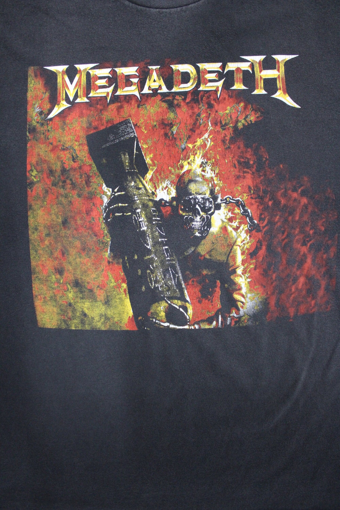 Megadeth bomb flames rock t-shirt black 90's