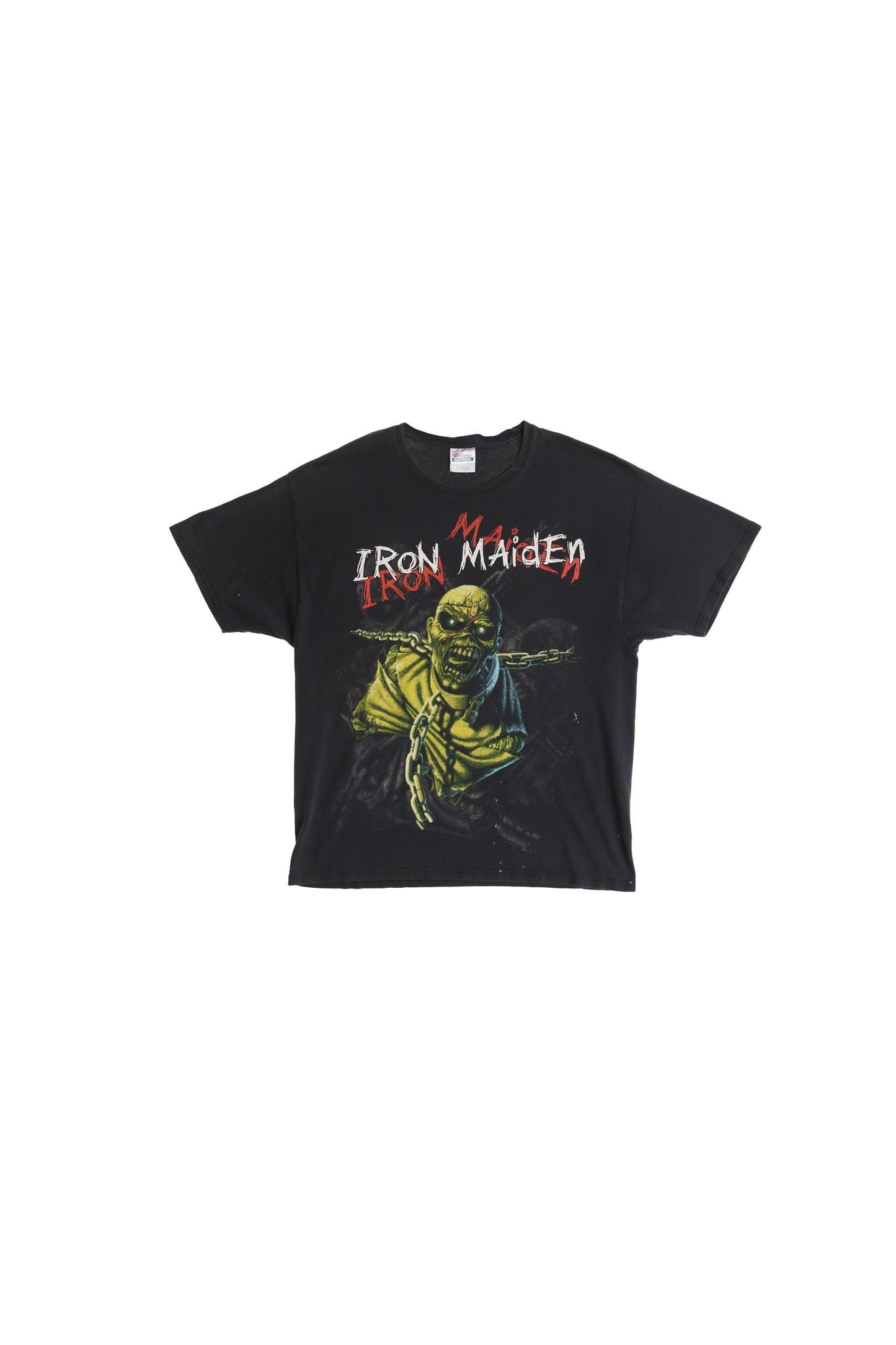 Vintage iron maiden piece of mind rocker rock graphic black shirt t-shirt y2k