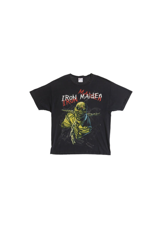 Vintage iron maiden piece of mind rocker rock graphic black shirt t-shirt y2k