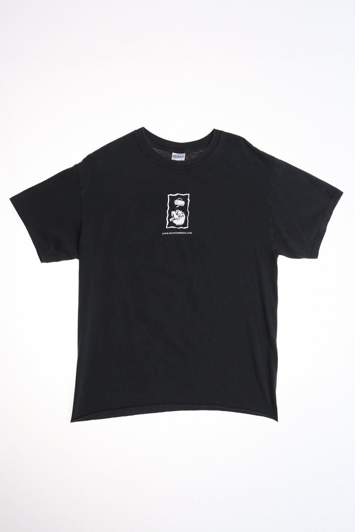 Graphic shirt coffee black 90's raven's brew ray troll 1996 skeleton night raven