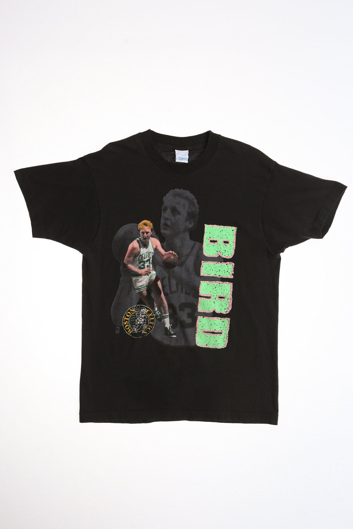 Nba basketball boston celtics bird salem sports wear larry black shirt 90's