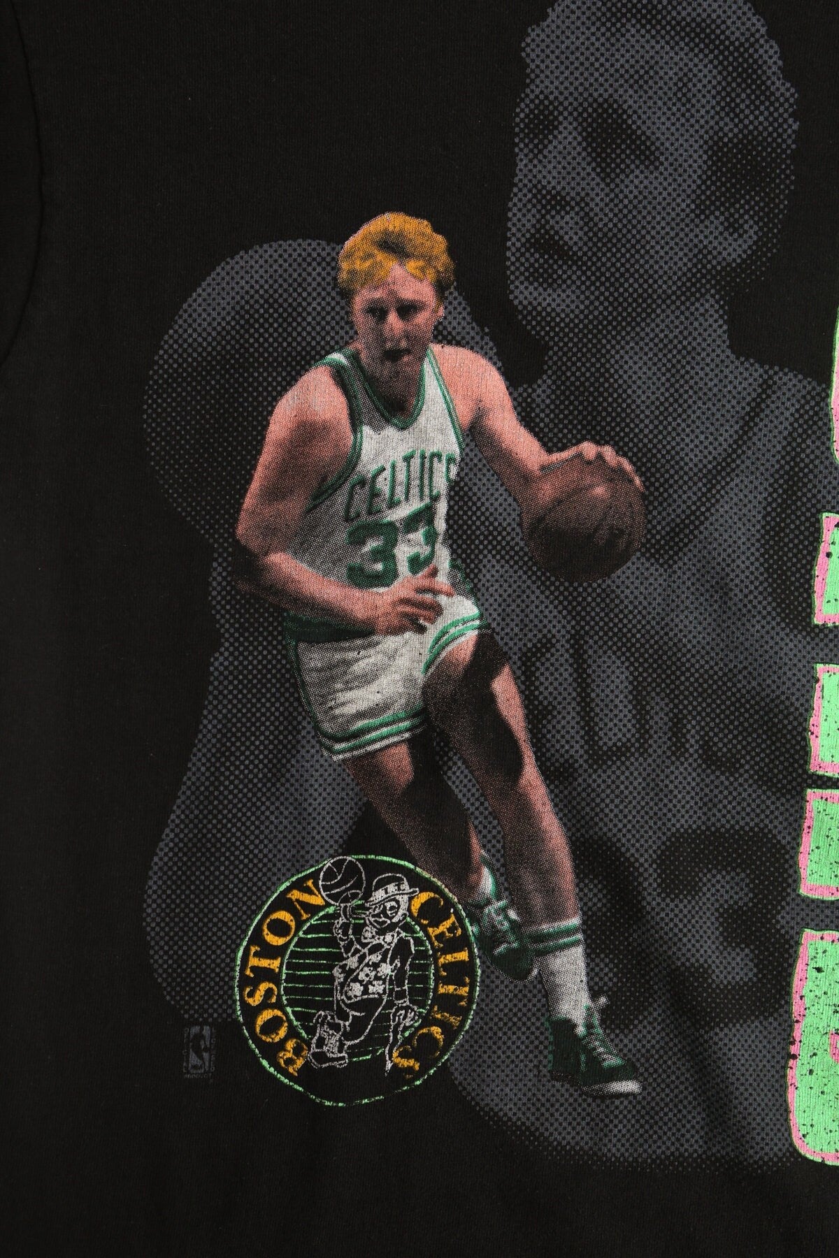 Nba basketball boston celtics bird salem sports wear larry black shirt 90's