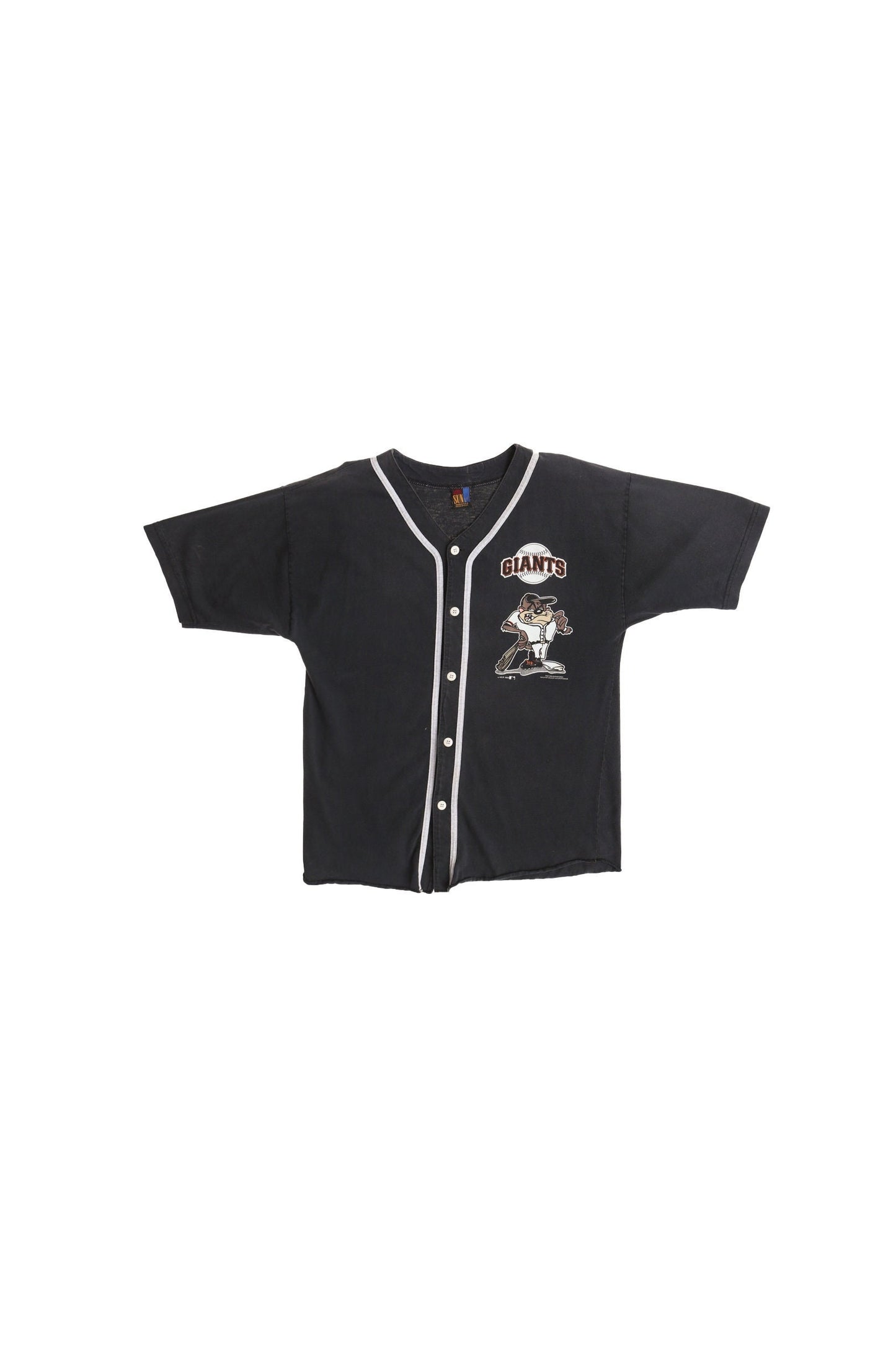 Looney tunes black baseball jersey san francisco giants taz devil 90's warner bros 1995