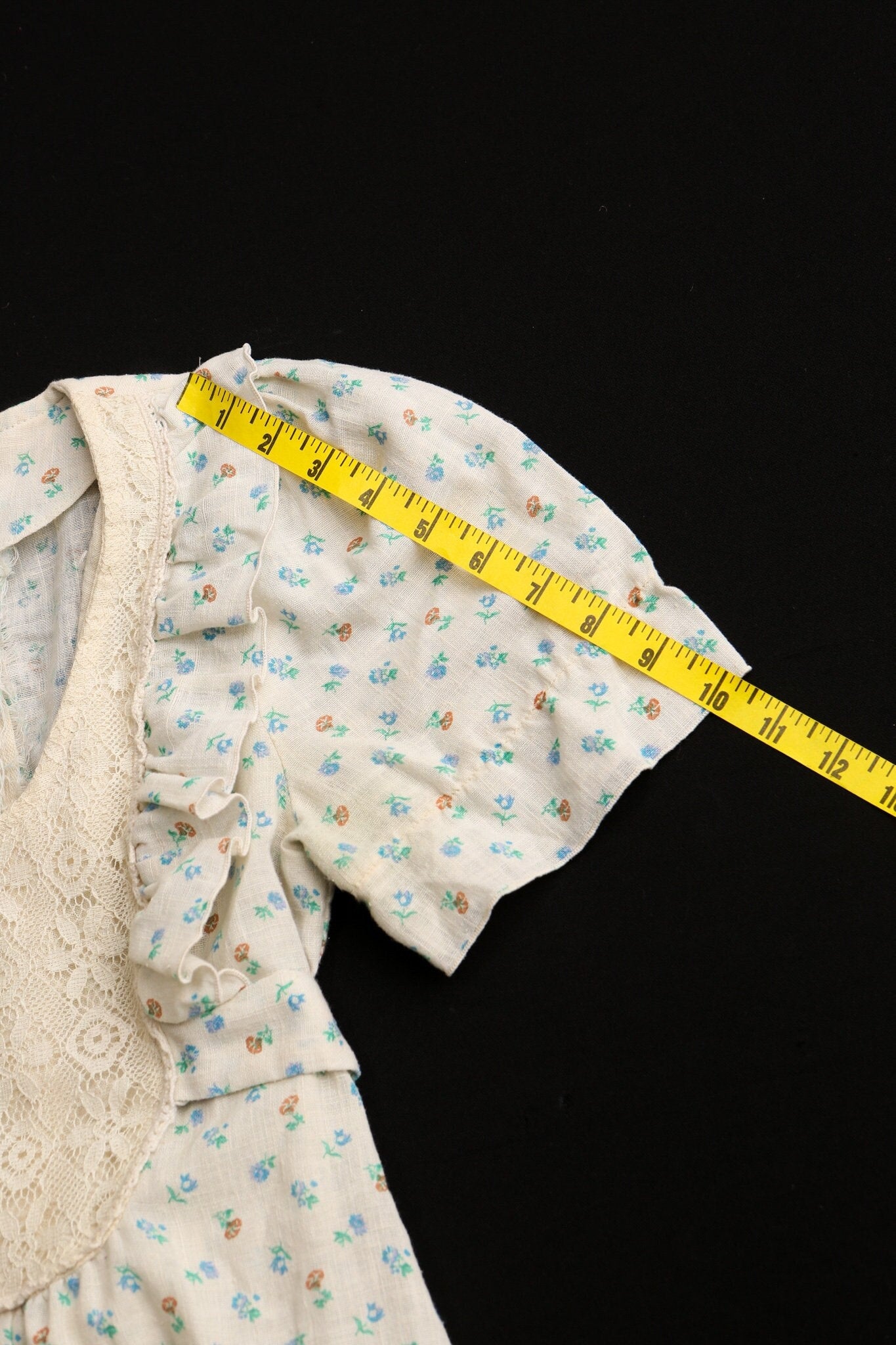 Vintage 70's long dress floral beige