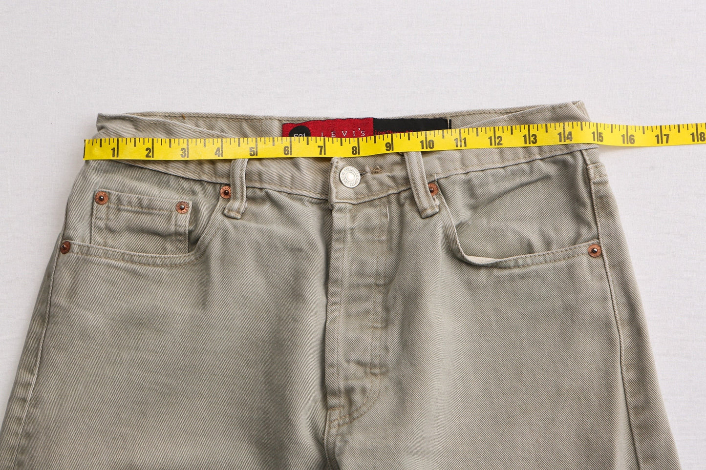 Vintage 501 levi's jeans beige khaki men high waist made in usa denim pants