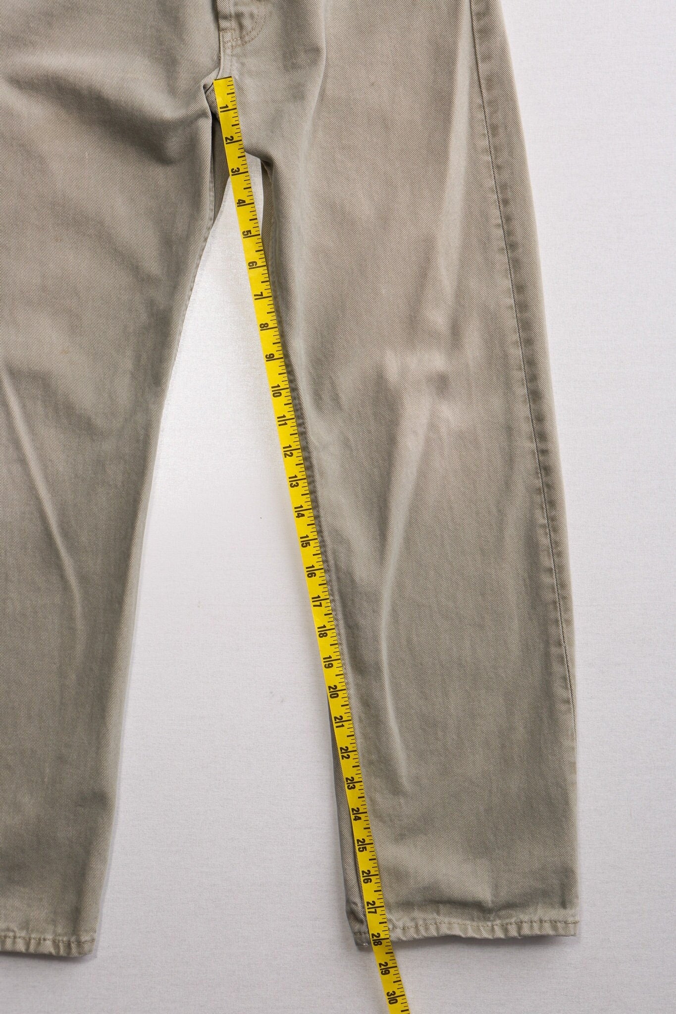 Vintage 501 levi's jeans beige khaki men high waist made in usa denim pants