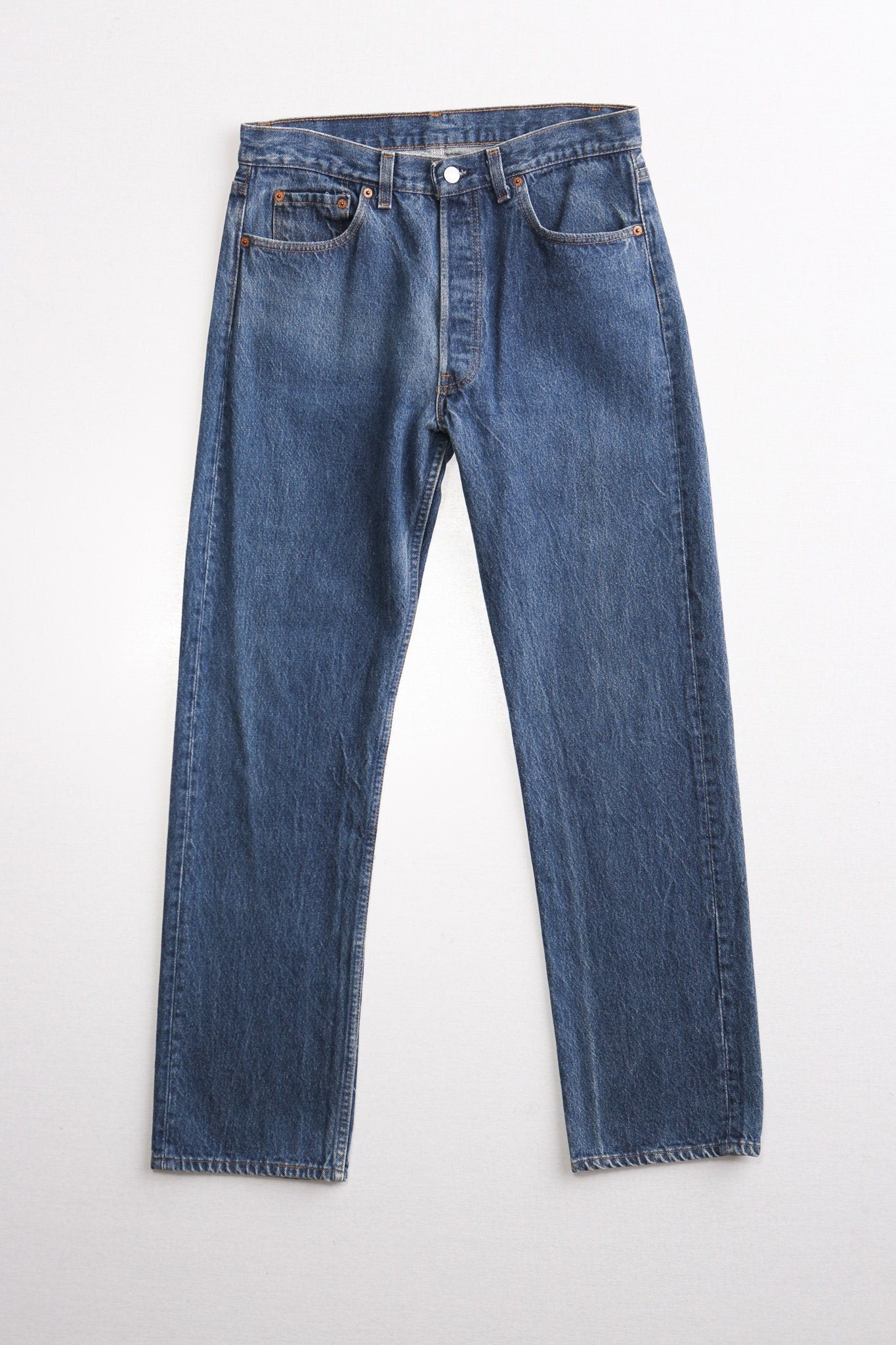 Levi's denim pants jeans medium wash vintage made in usa fly button high waist