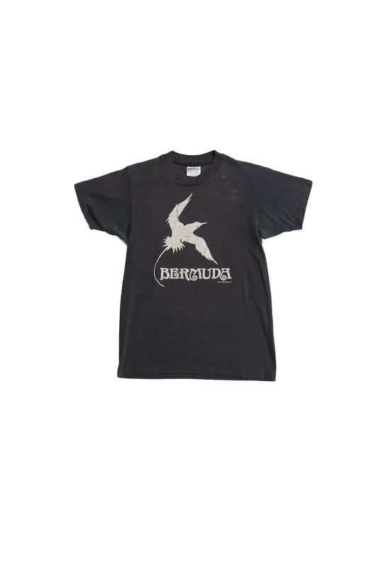 Vintage bermuda graphic t-shirt black shirt 70's bird animal print