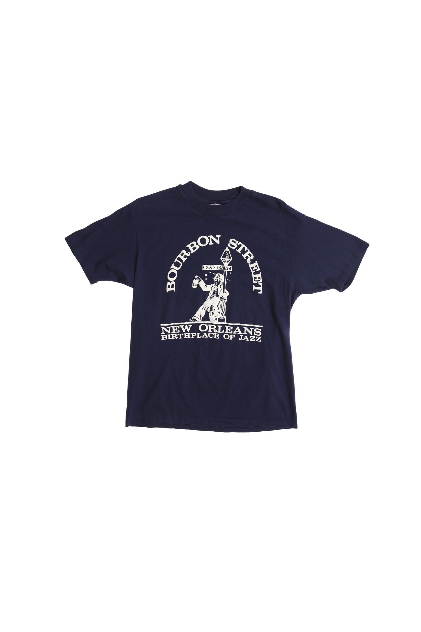 Vintage new orleans bourbon street blue shirt 70's birthdaypalce of jazz