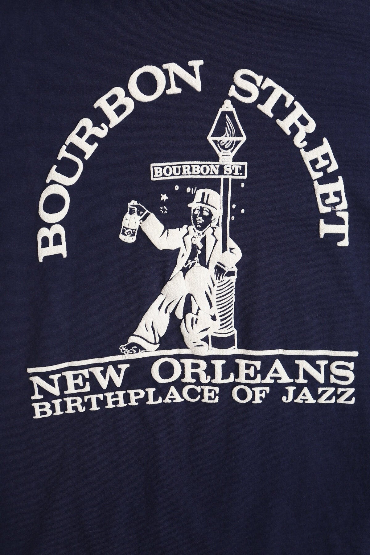 Vintage new orleans bourbon street blue shirt 70's birthdaypalce of jazz