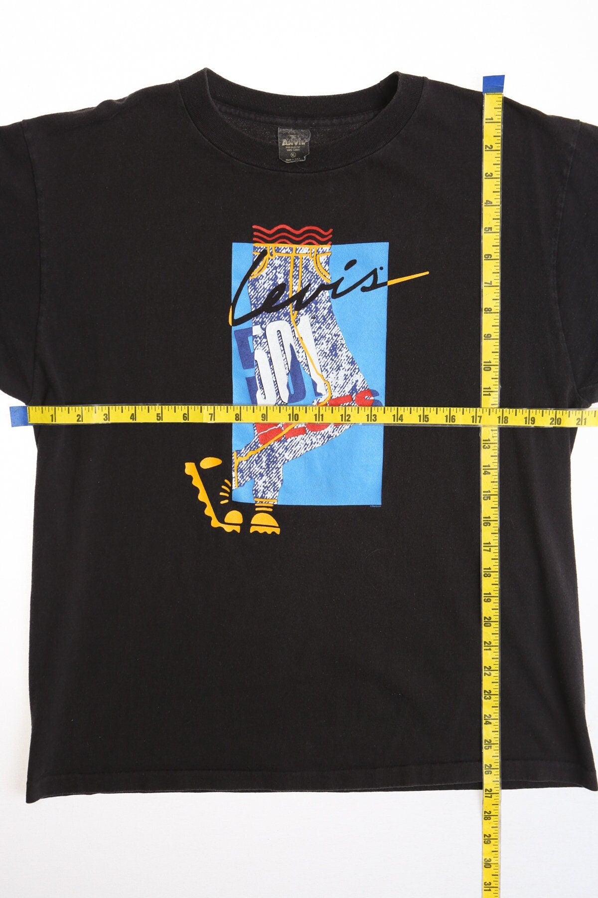 Vintage levi's 501 black shirt 90's made in usa rare t-shirt blues jeans