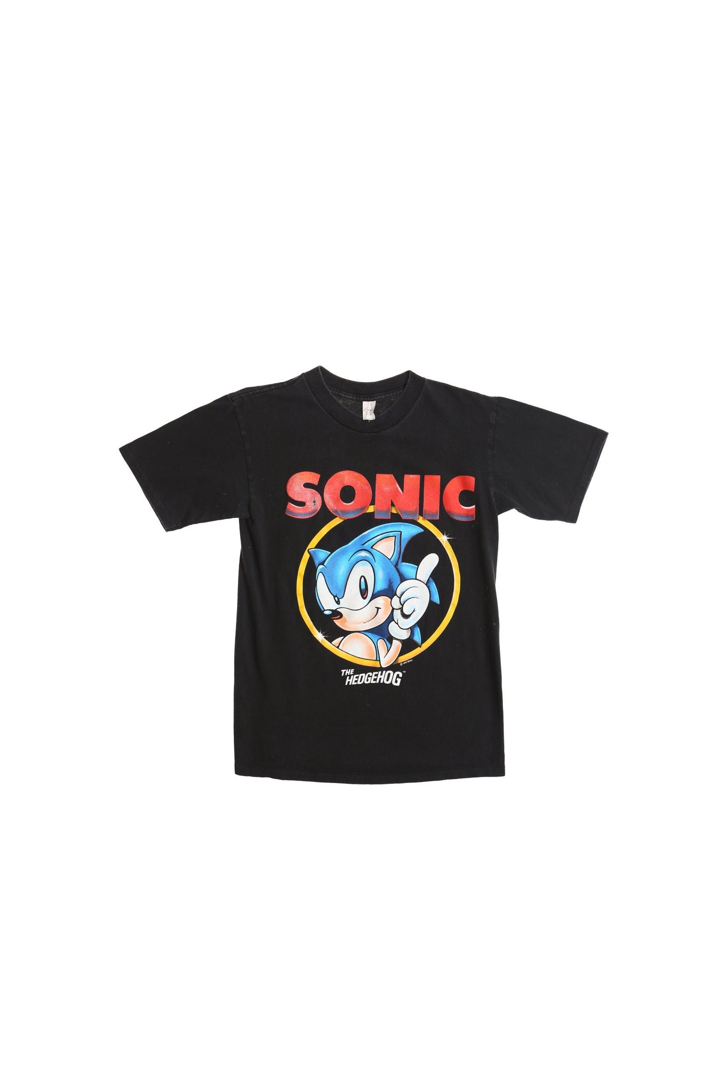 Vintage sonic black sega 1992 the hedgehog shirt 90's t-shirt medium print