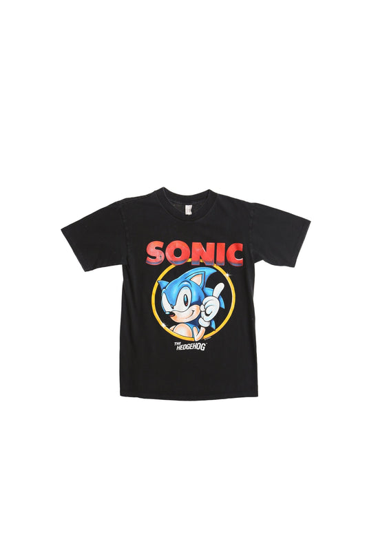 Vintage sonic black sega 1992 the hedgehog shirt 90's t-shirt medium print